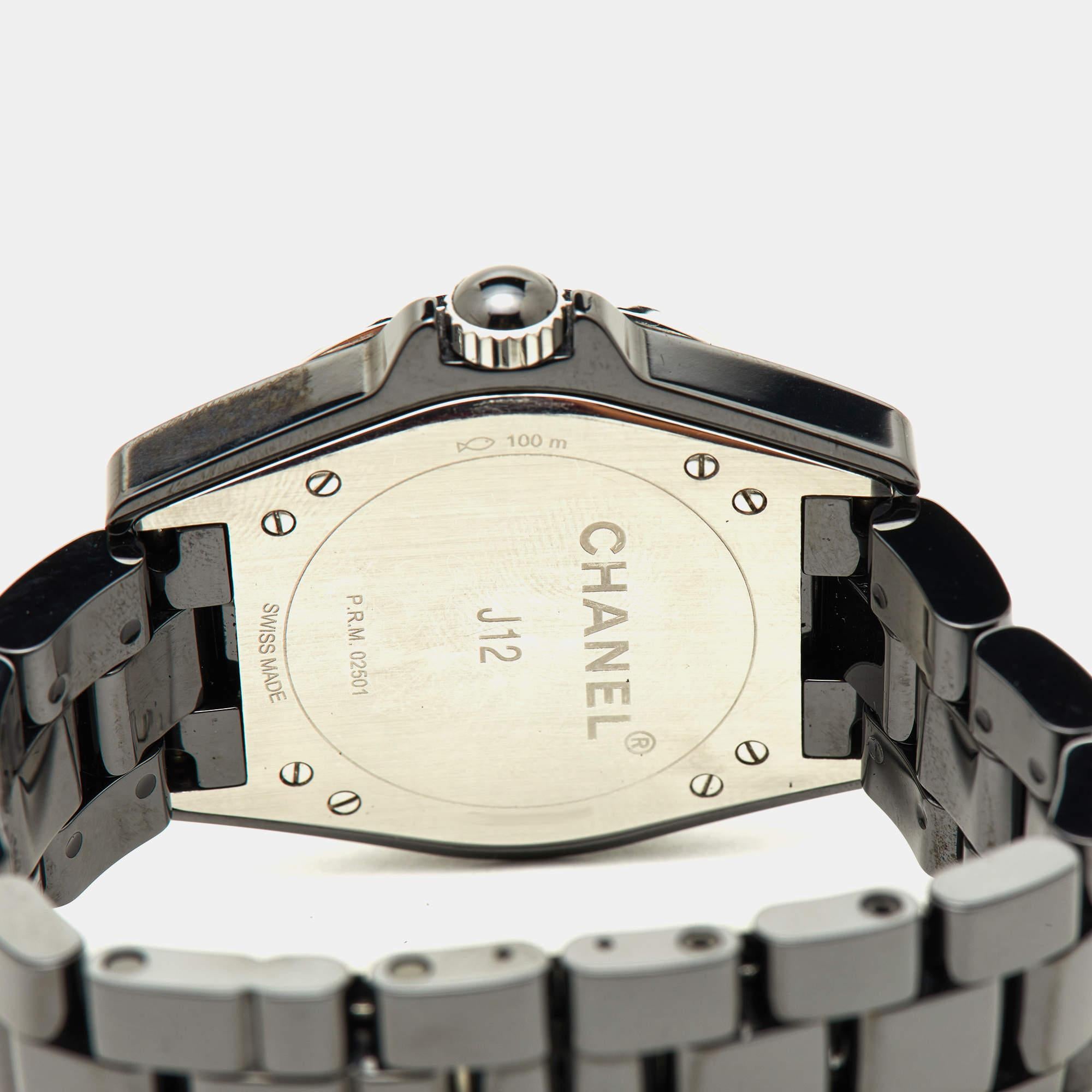 Chanel Black Ceramic Stainless Steel Women's Wristwatch 36.50 mm 1