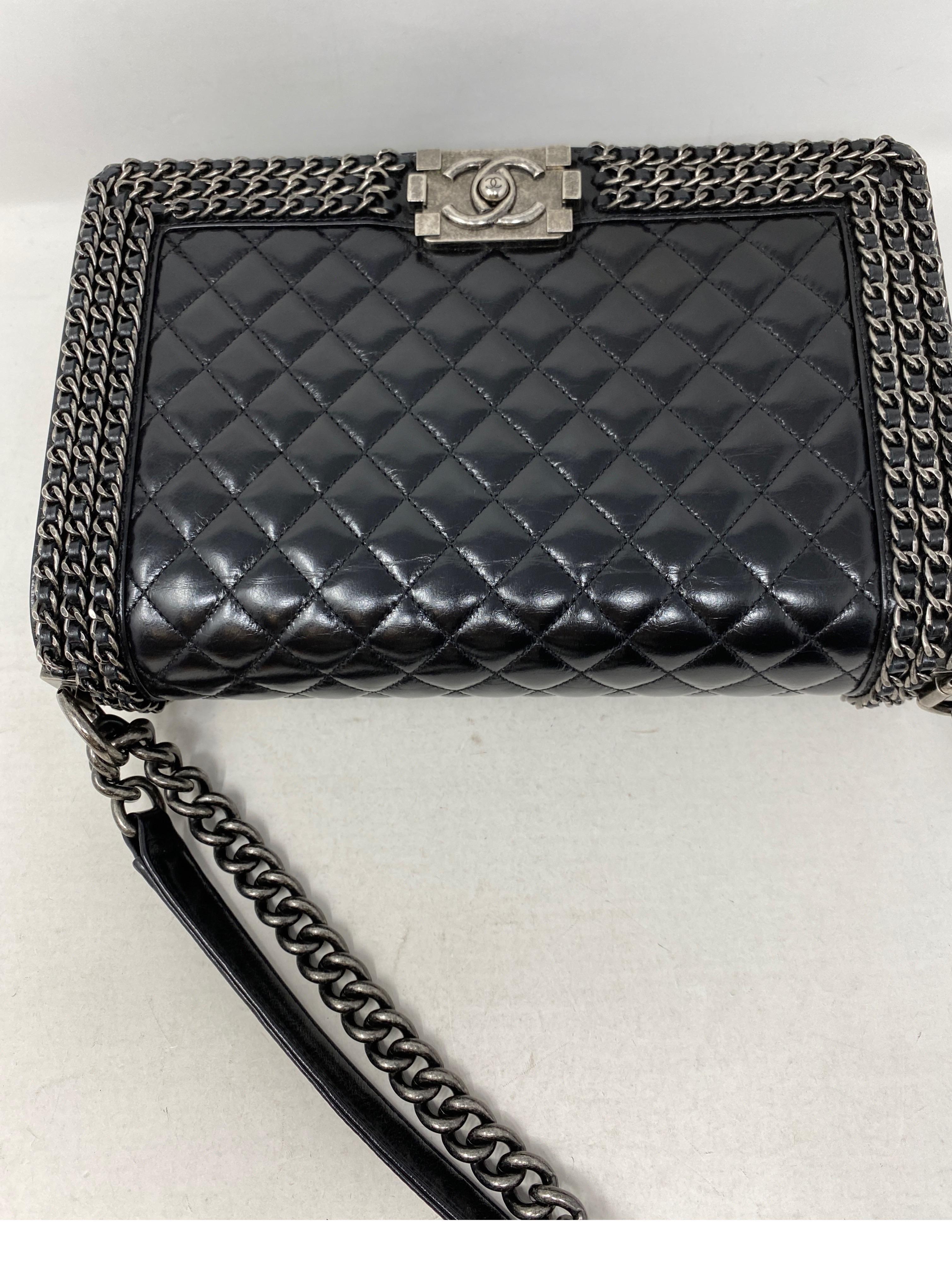 Chanel Chanel Schwarze Tasche für Jungen mit Kette 9