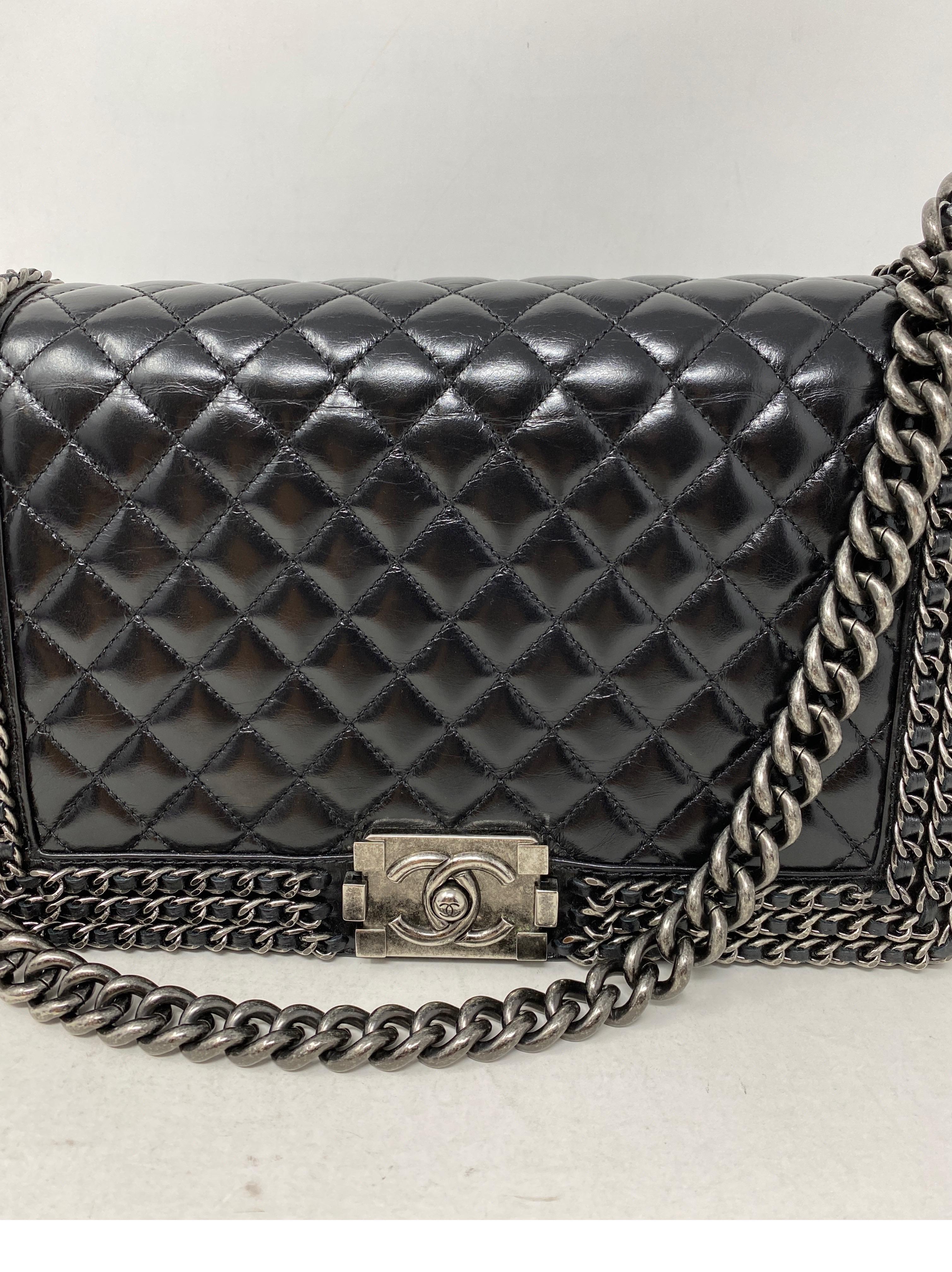Chanel Black Chain Around Boy Bag In Excellent Condition In Athens, GA