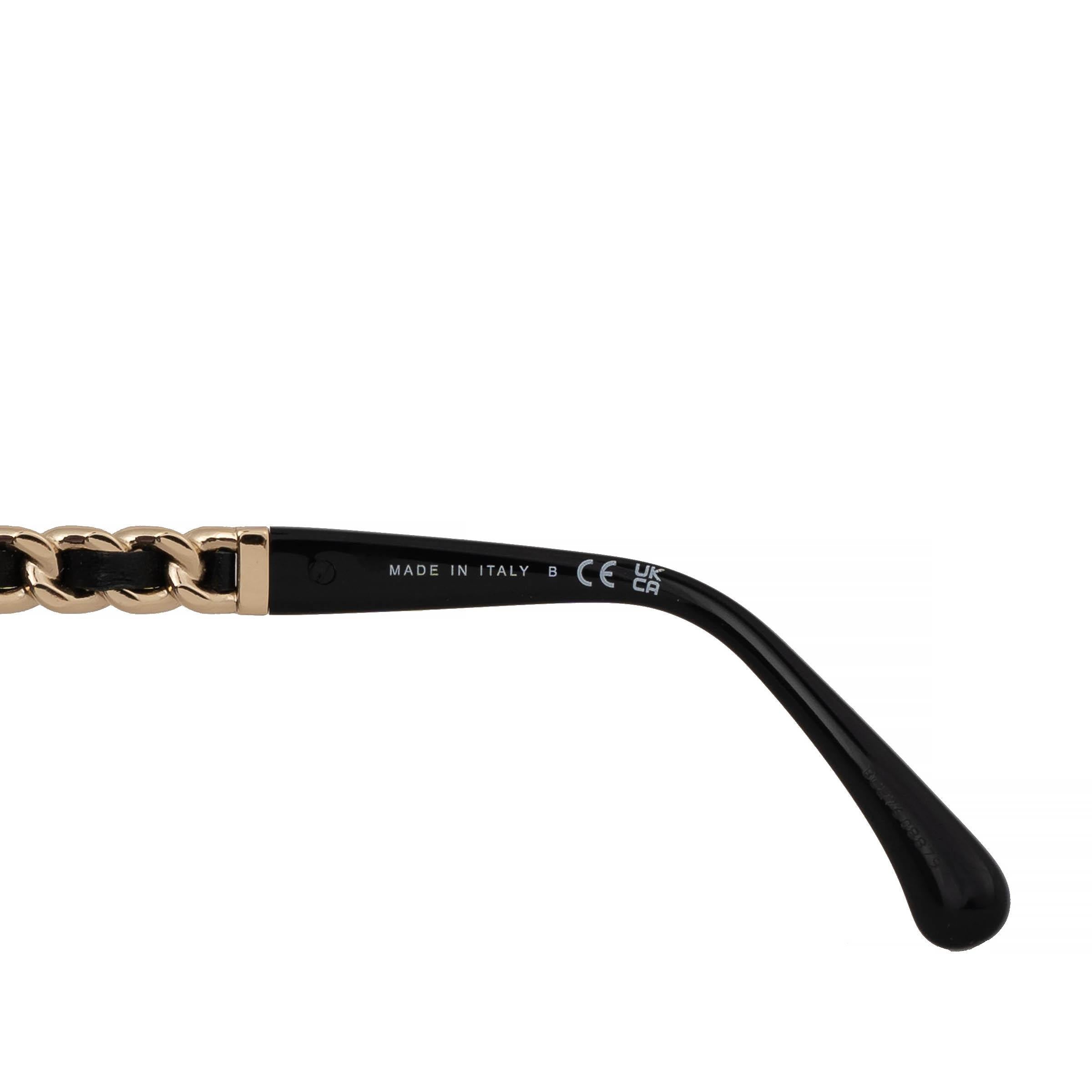 Black CHANEL black CHAIN DETAIL SQUARE Sunglasses 5470 For Sale