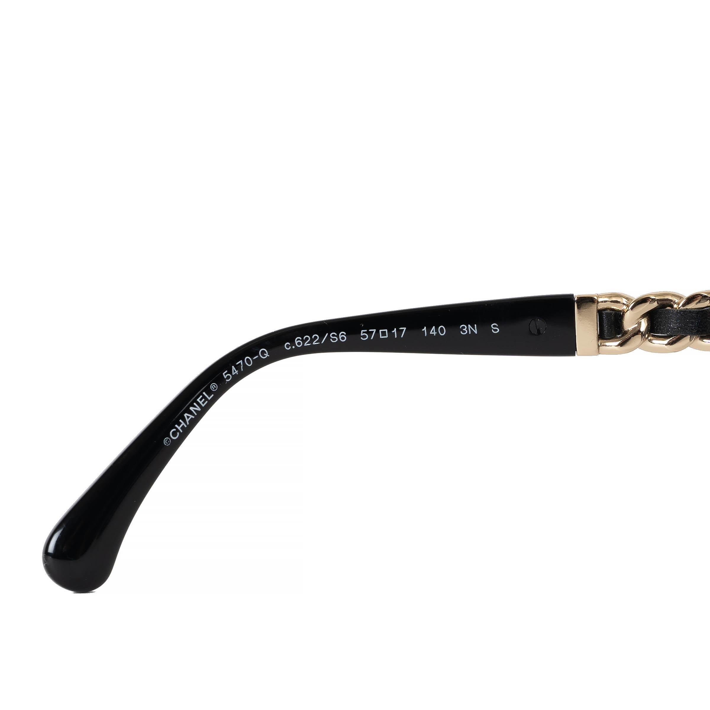 Women's CHANEL black CHAIN DETAIL SQUARE Sunglasses 5470 For Sale