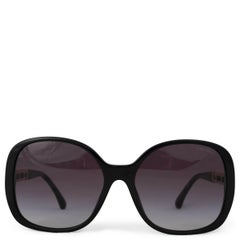 CHANEL black CHAIN DETAIL SQUARE Sunglasses 5470