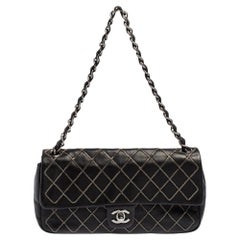 Chanel Black Chain Quilted Leather Single Flap Bag