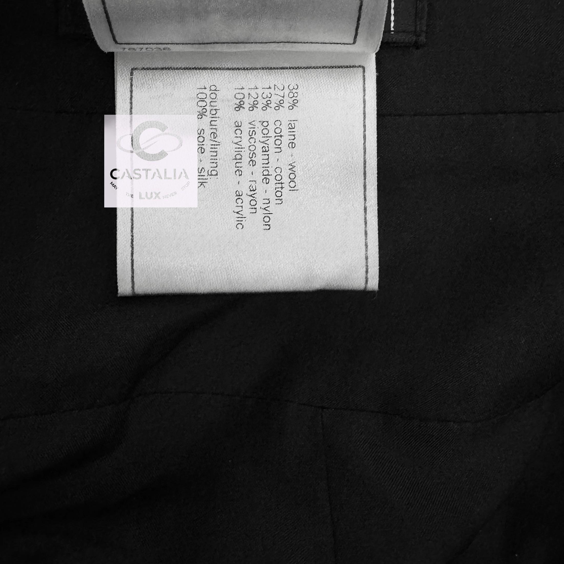 Chanel Black Checked Tweed Skirt For Sale 5