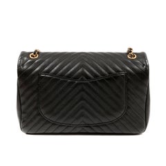 Chanel Black Chevron Calfskin Rock The Corner Flap Bag