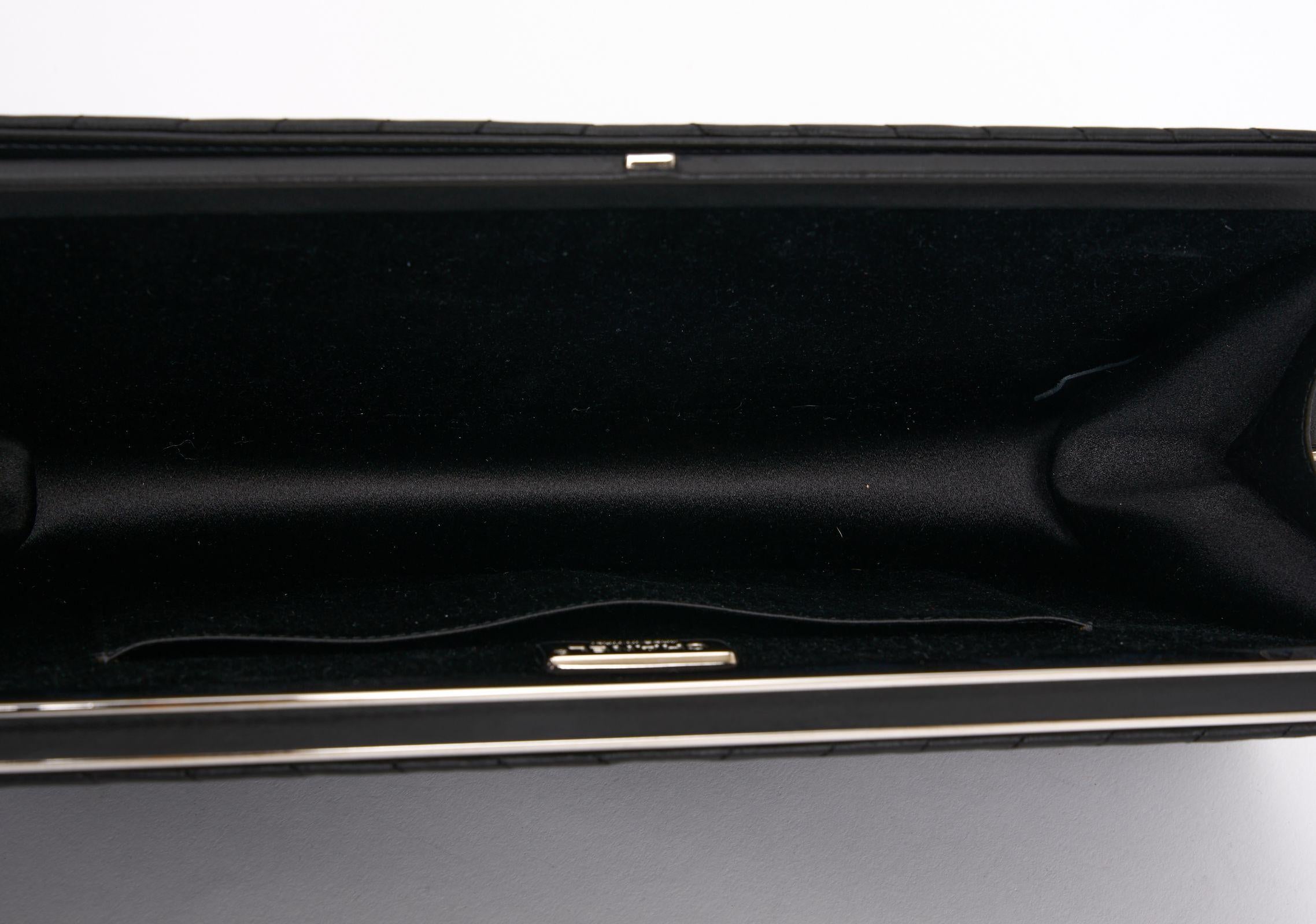 Chanel Black Chevron Clutch Bag 3