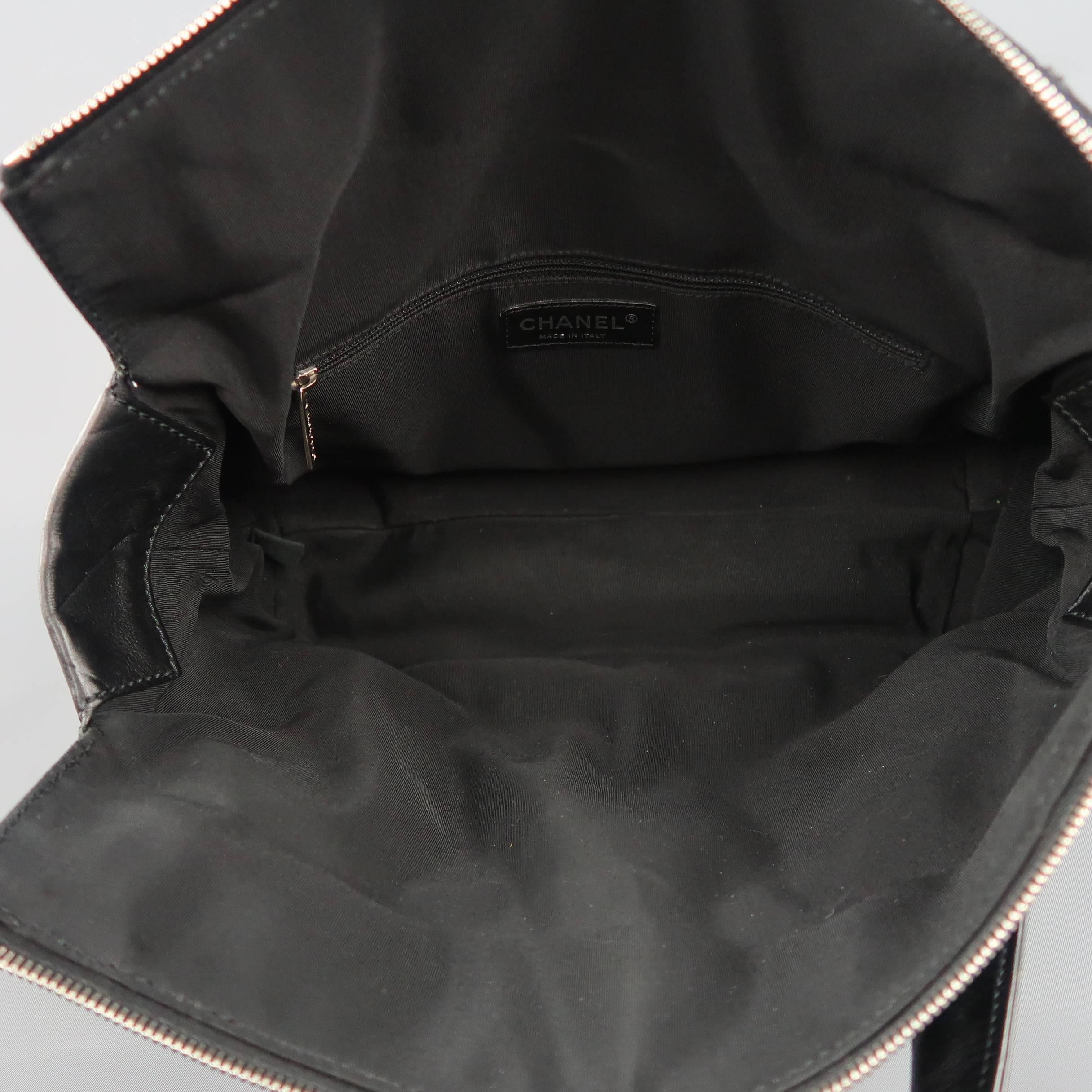 Chanel Black Chevron Embossed Leather CC Logo Mini Tote Handbag 3