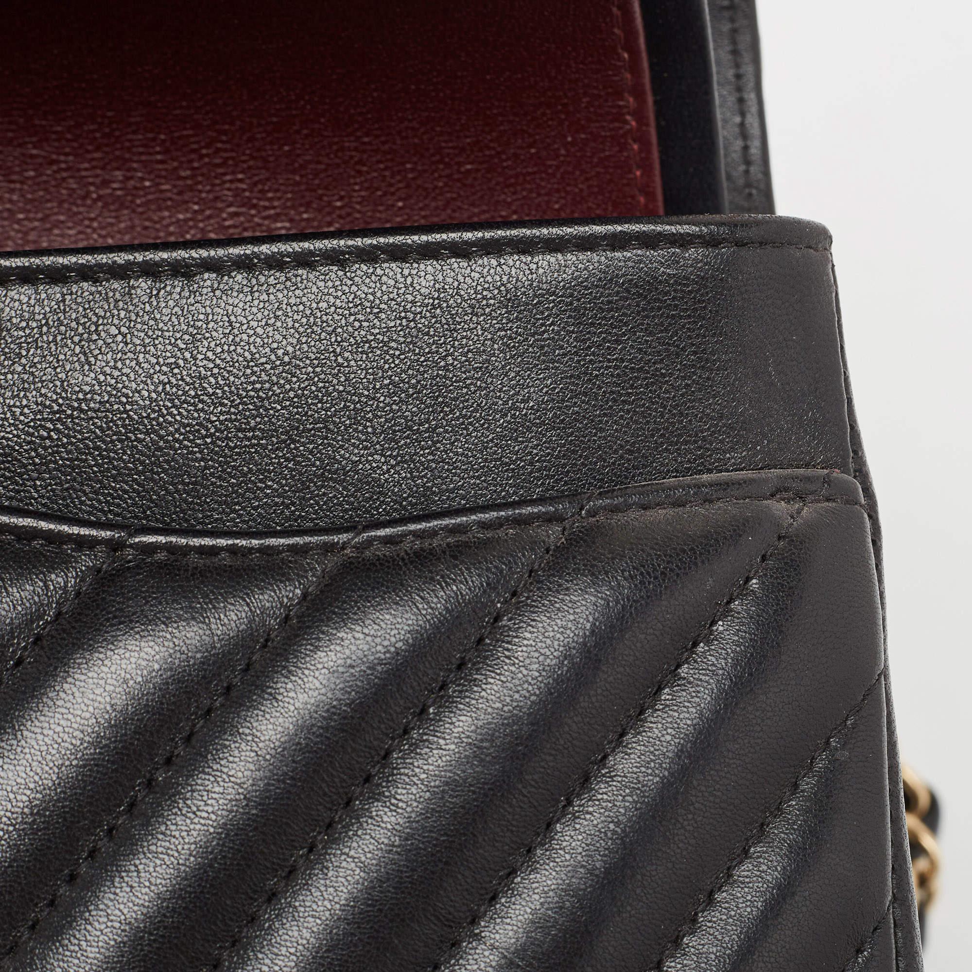 Chanel Black Chevron Lambskin Leather Medium Classic Double Flap Bag 7