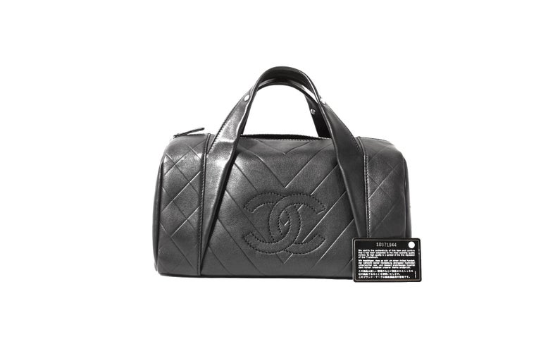 Chanel // Black Chevron Wool All Day Long Boston Bag – VSP Consignment