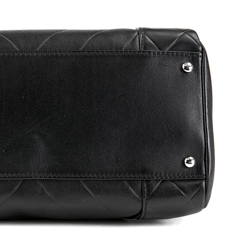 Women's Chanel Black Chevron Leather All Day Long Boston Bag