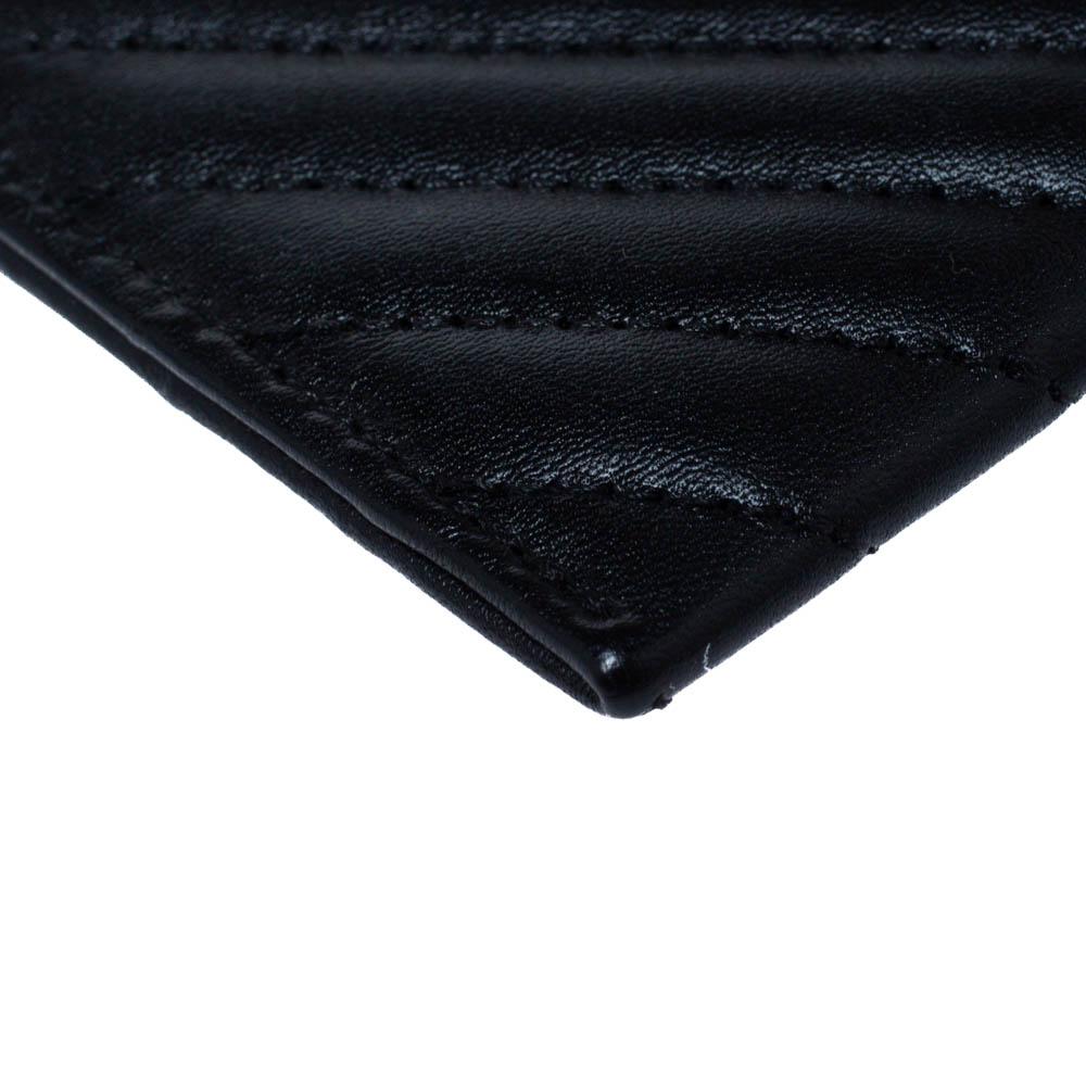 Chanel Black Chevron Leather Card Holder 2