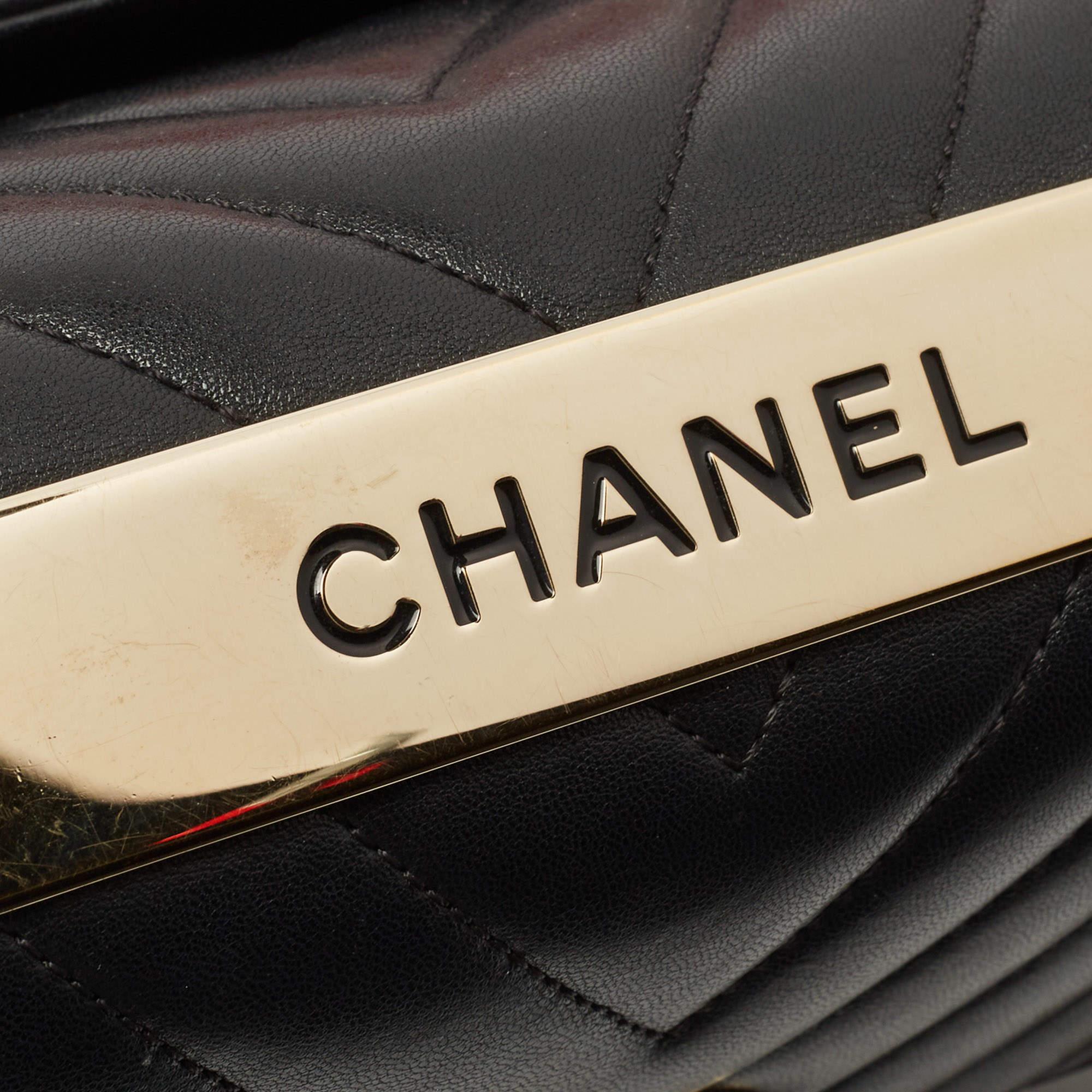 Chanel Black Chevron Leather Trendy CC Flap Bag 10