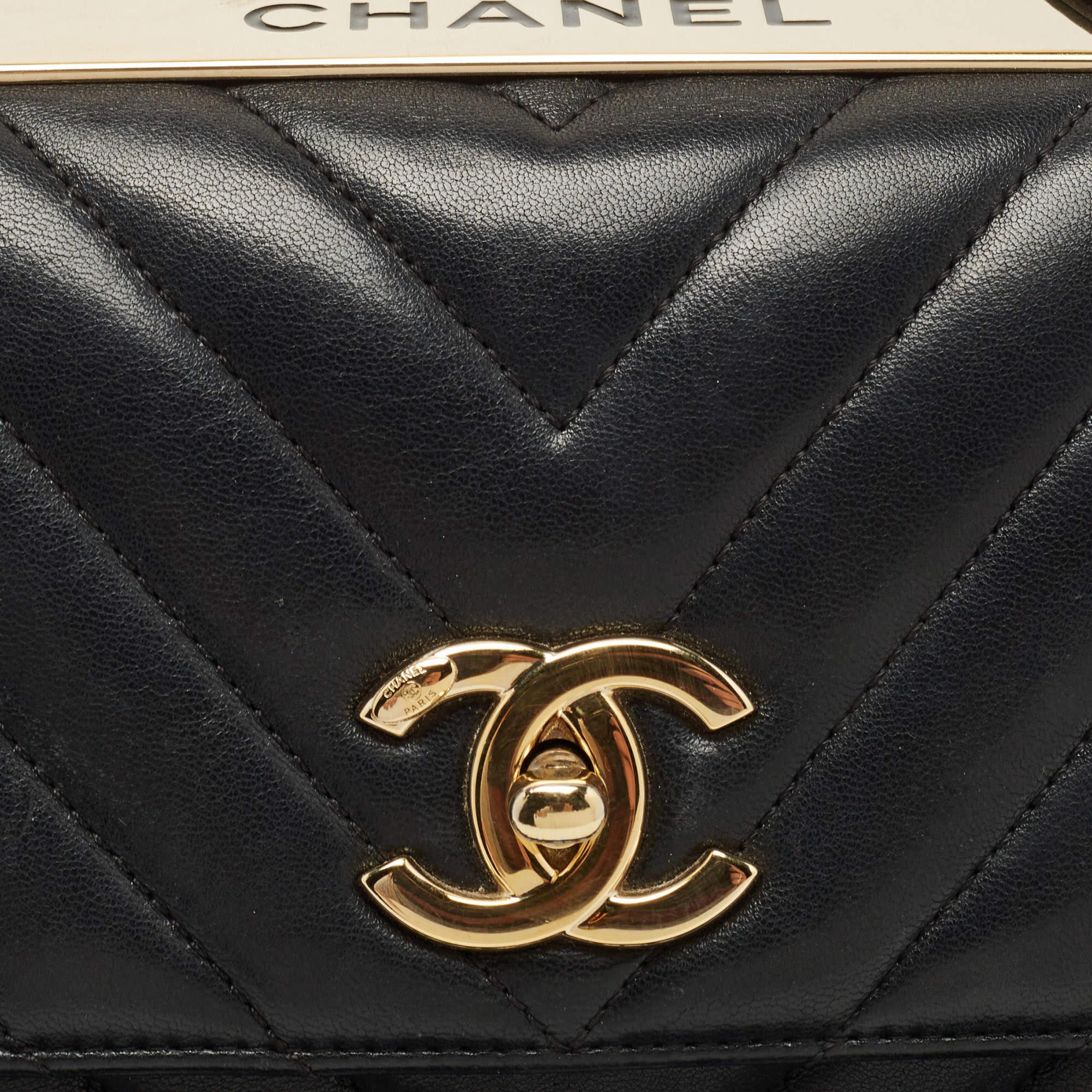 Chanel Black Chevron Leather Trendy CC Flap Bag 11