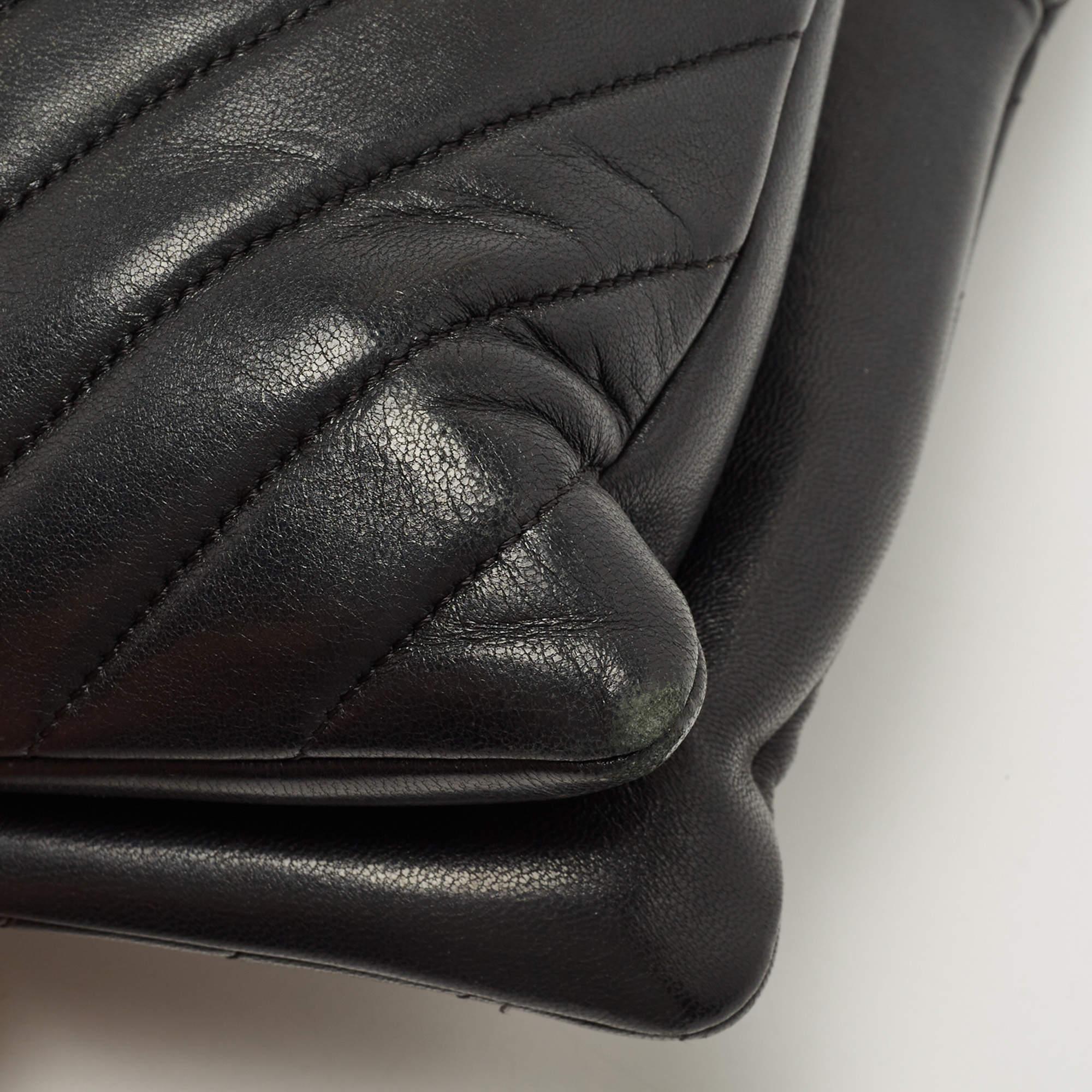 Chanel Black Chevron Leather Trendy CC Flap Bag 12