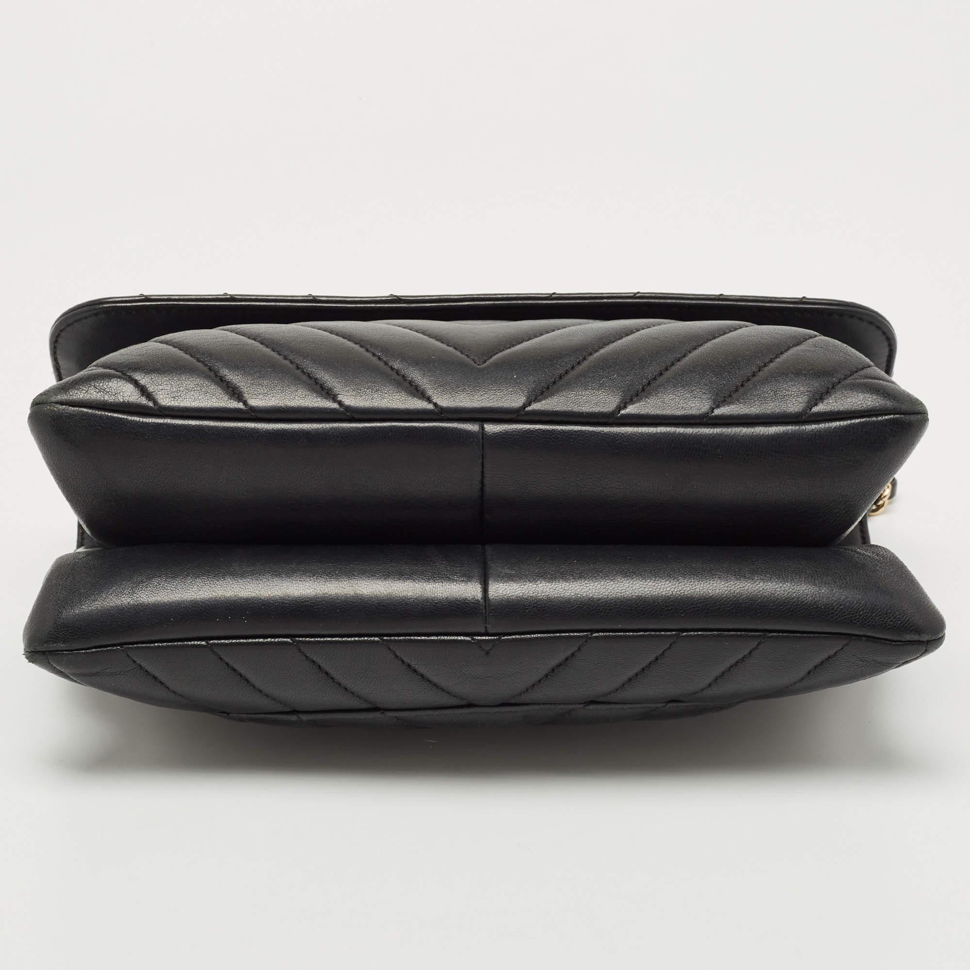 Chanel Black Chevron Leather Trendy CC Flap Bag 1