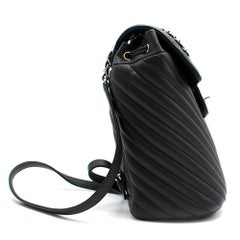 Chanel Black Chevron Leather Urban Spirit Backpack