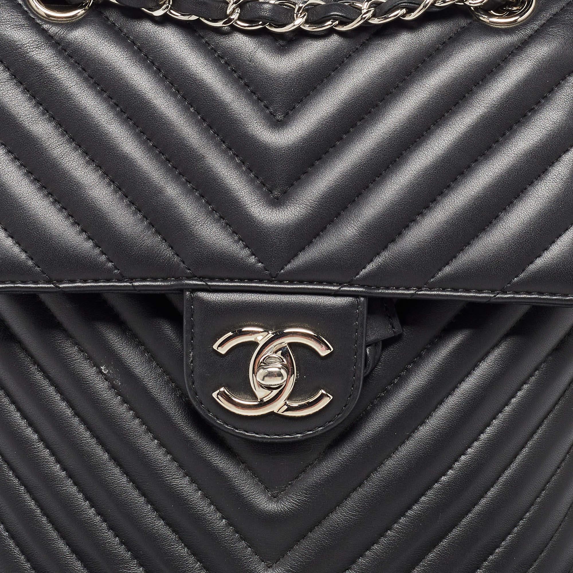 Chanel Black Chevron Leather Urban Spirit Backpack 1