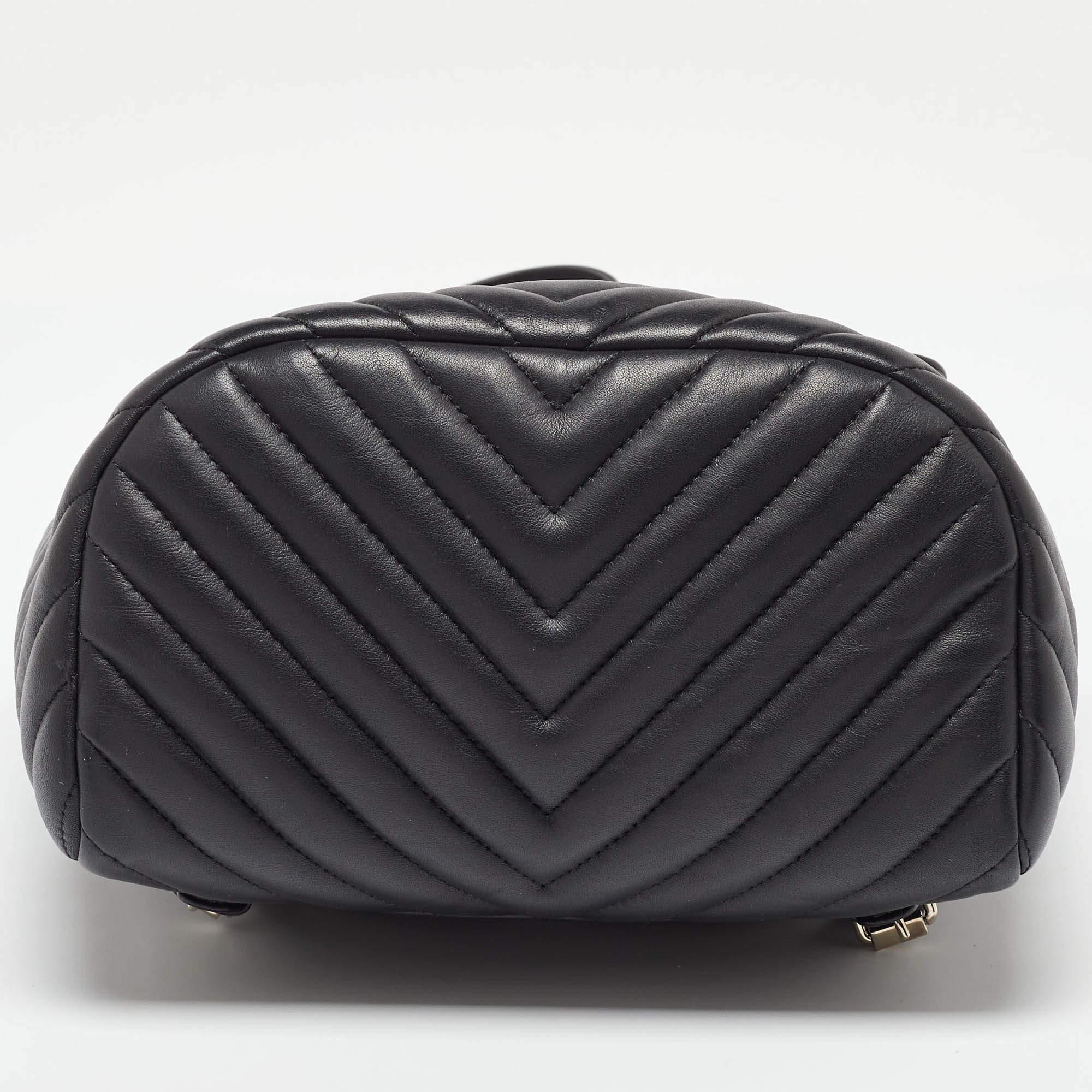 Chanel Black Chevron Leather Urban Spirit Backpack 3