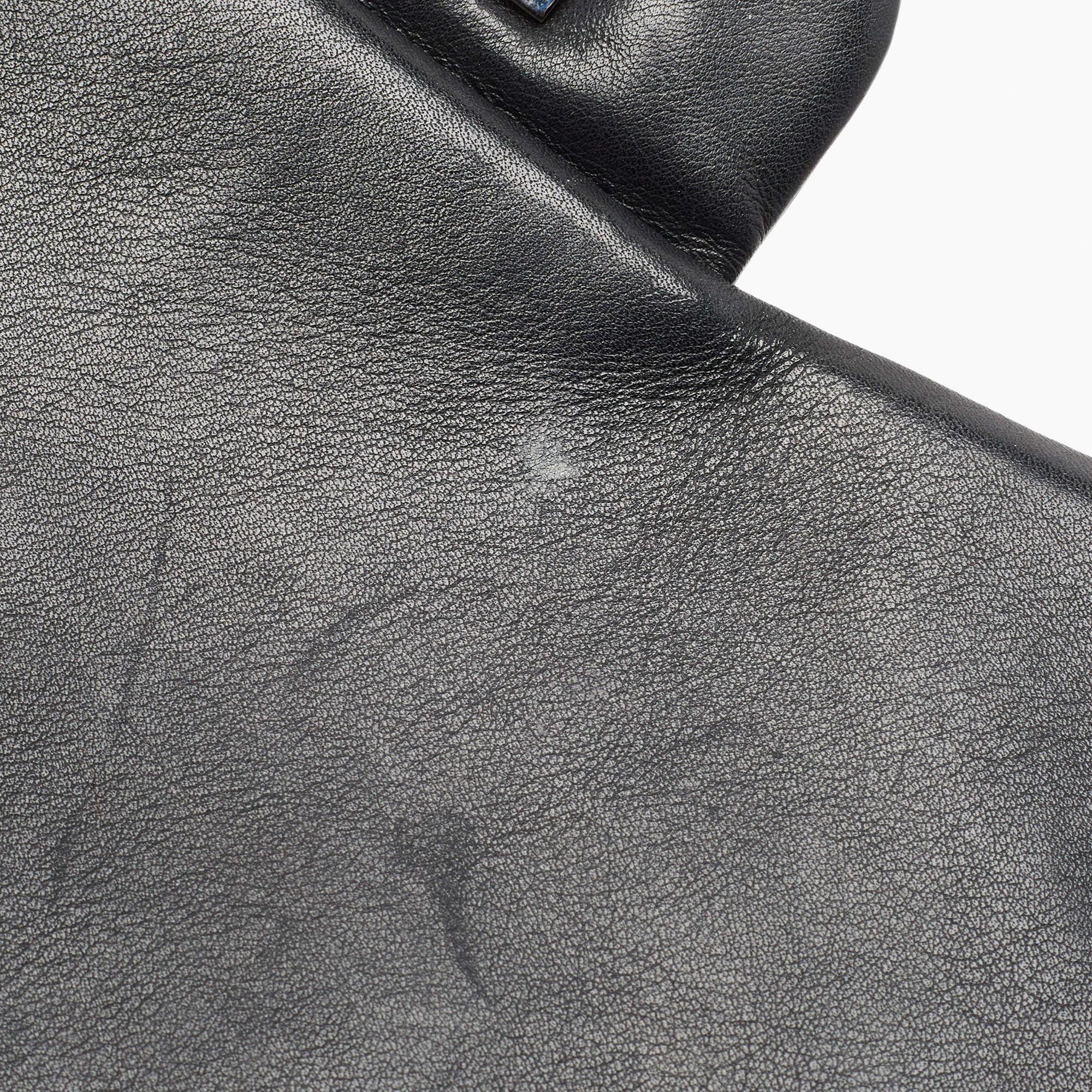 Chanel Black Chevron Patent Leather Maxi Classic Flap Bag 3