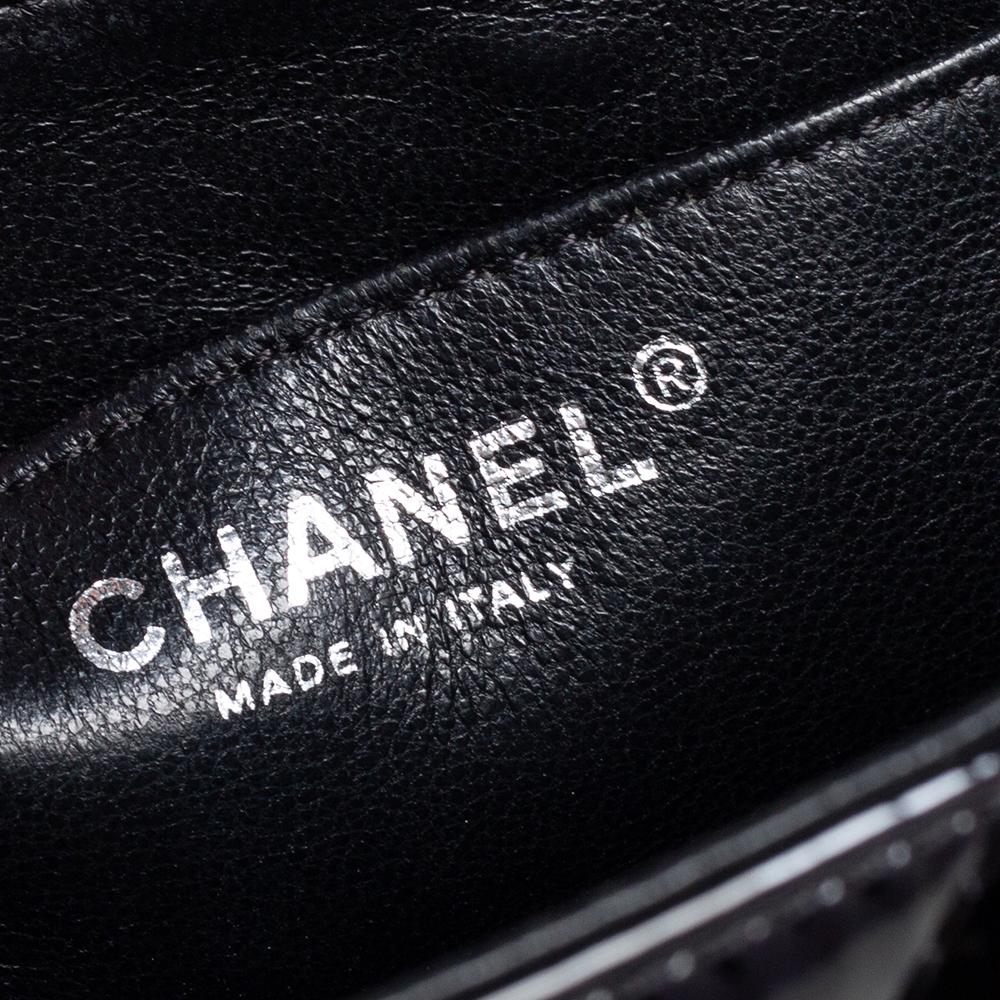 Chanel Black Chevron Patent Leather Maxi Classic Single Flap Bag 5