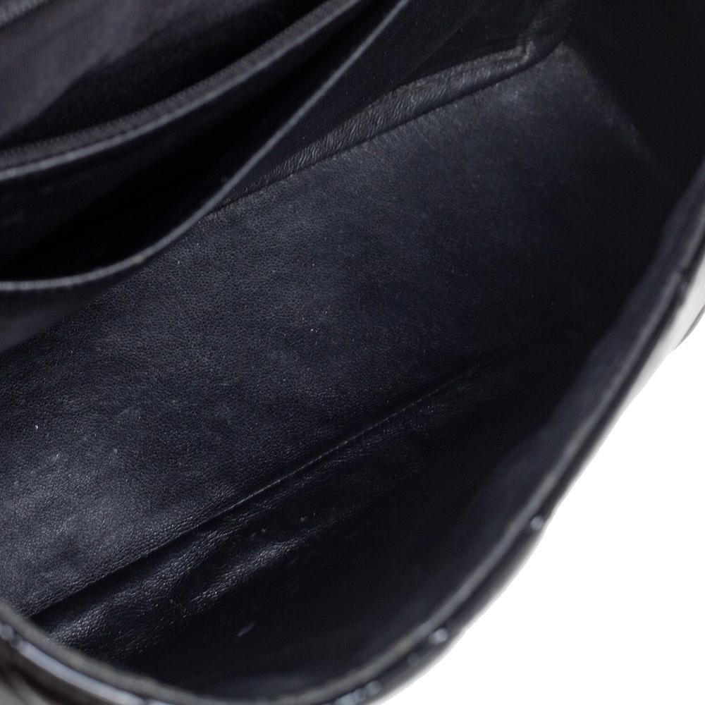 Chanel Black Chevron Patent Leather Maxi Classic Single Flap Bag 6