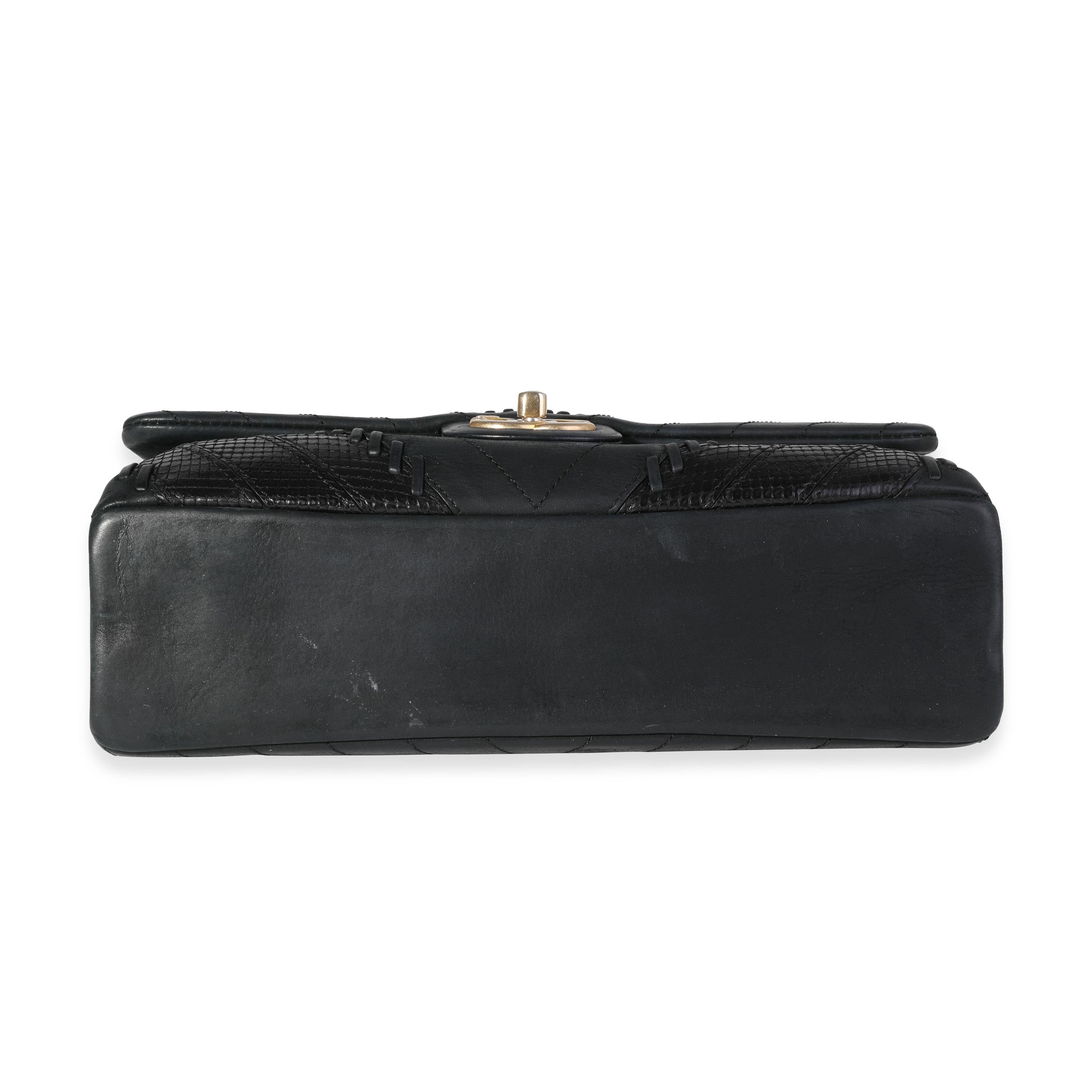 Chanel Black Chevron & Python Patchwork Flap Bag 1