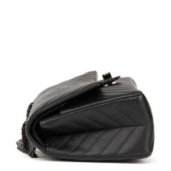 2017 Chanel Black Chevron Calfskin So Black 2.55 Reissue 226 Double Flap Bag