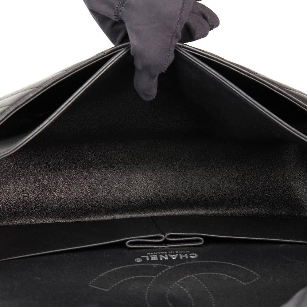 2017 Chanel Black Chevron Calfskin So Black 2.55 Reissue 226 Double Flap Bag 1