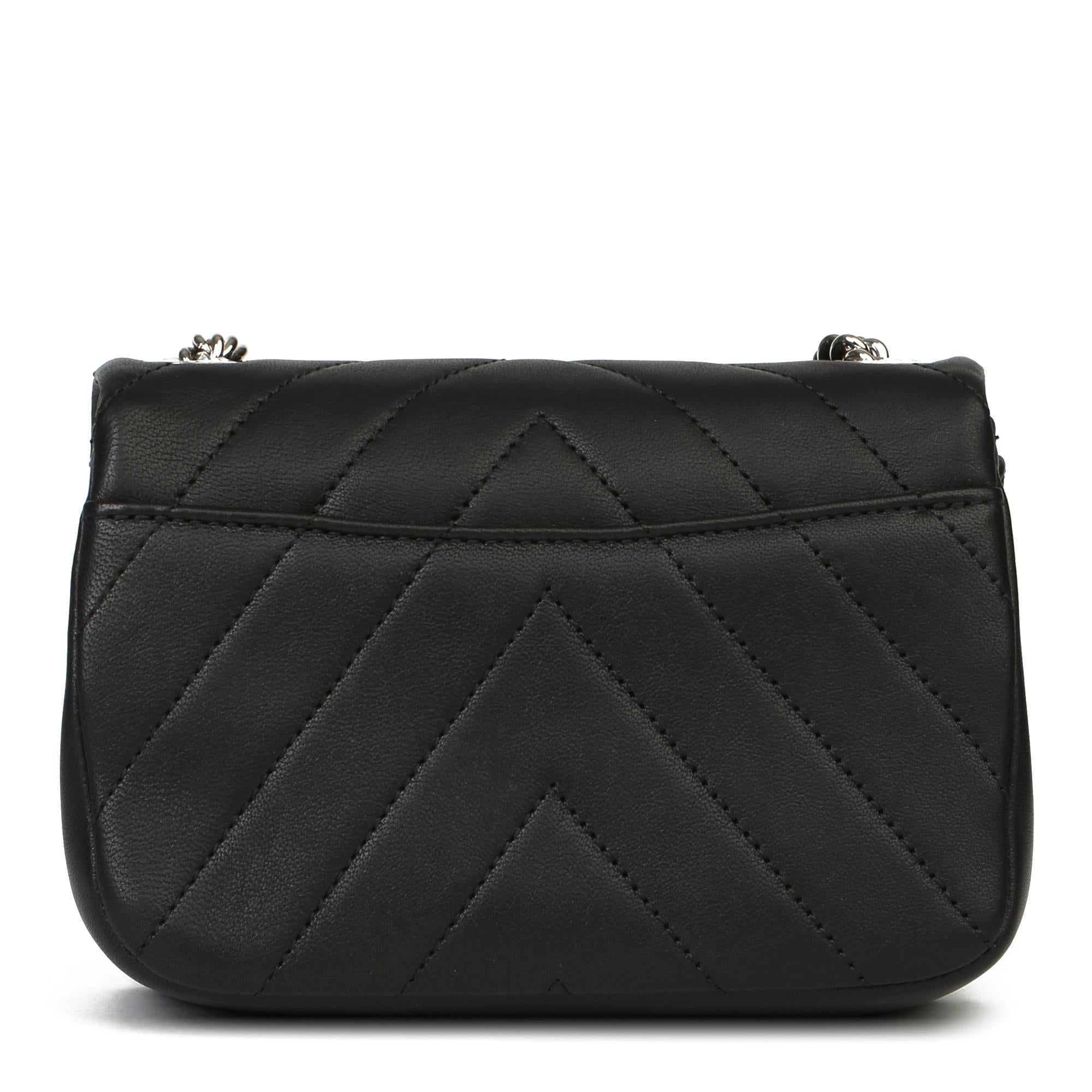Chanel Black Chevron Quilted Lambskin Mini Flap Bag 1