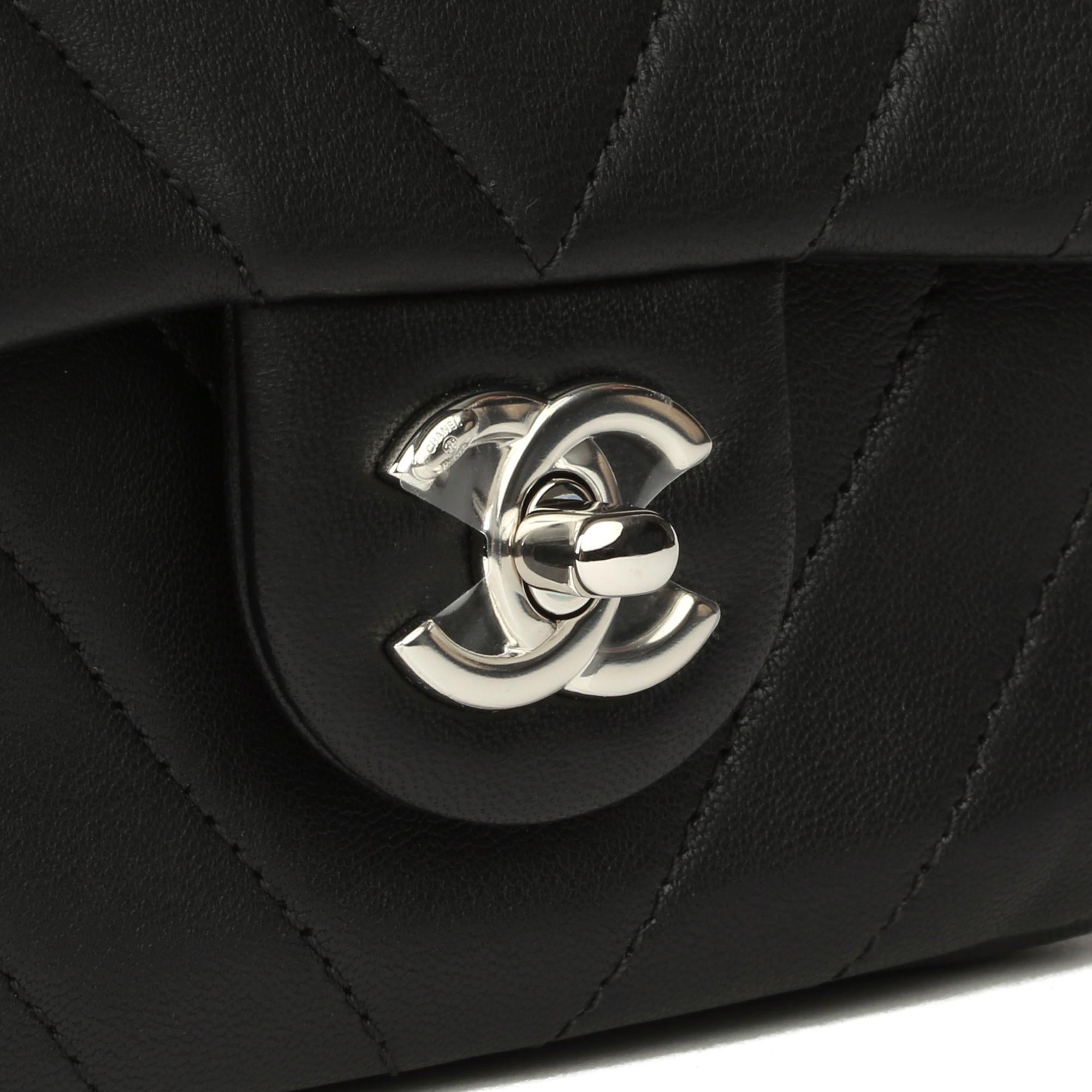 Chanel Black Chevron Quilted Lambskin Mini Flap Bag 3