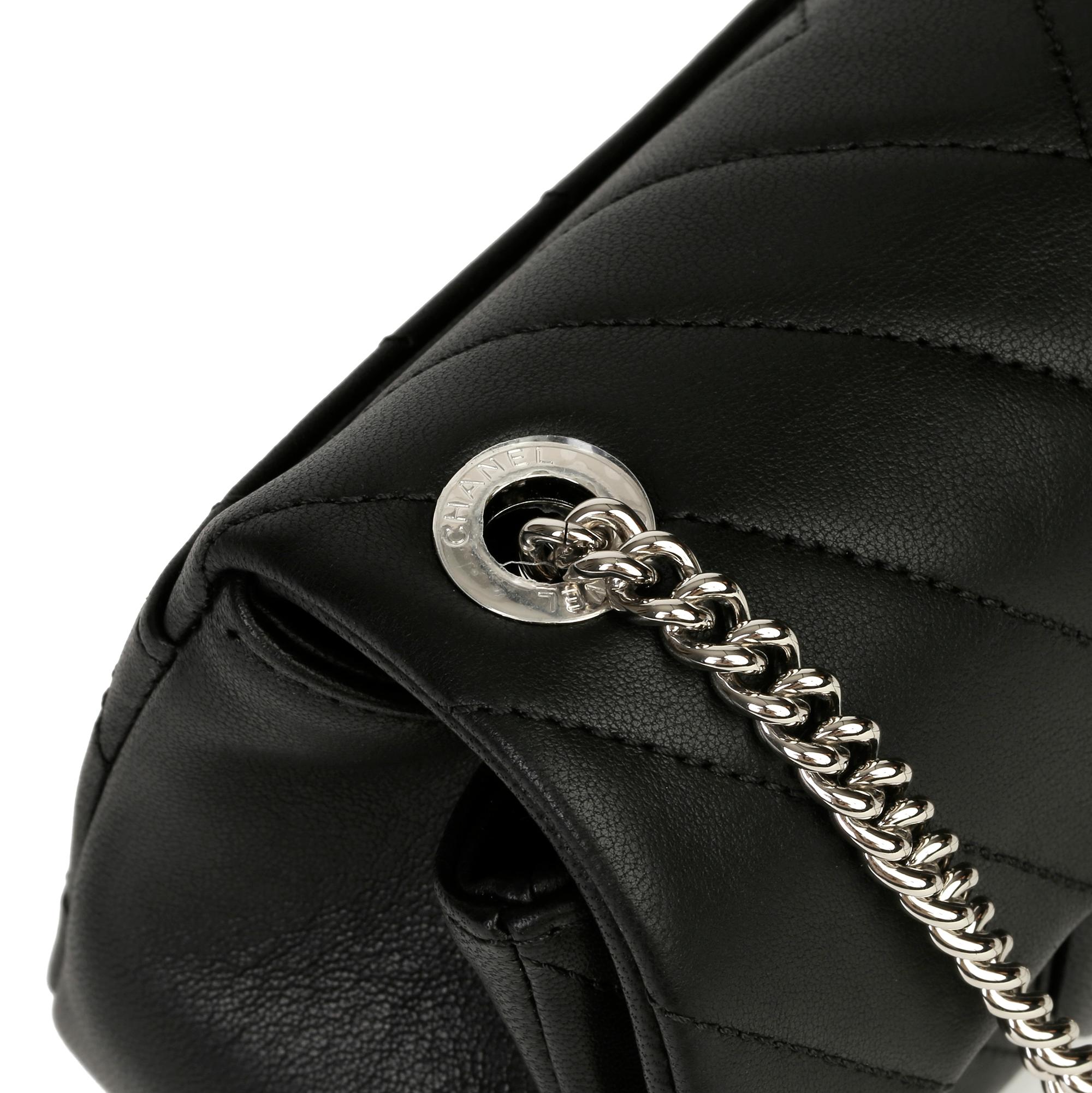 Chanel Black Chevron Quilted Lambskin Mini Flap Bag 4