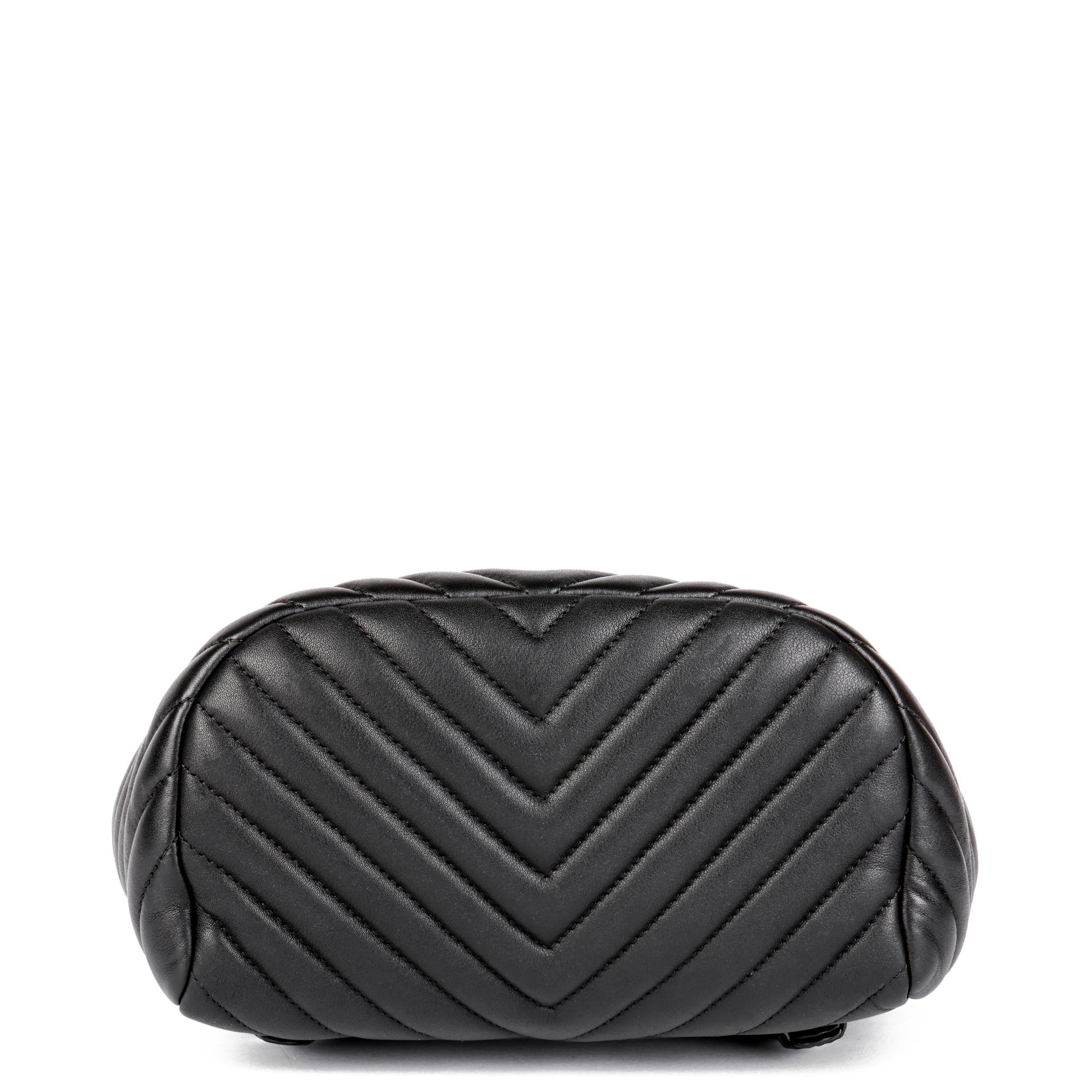 CHANEL Black Chevron Quilted Lambskin Small Urban Spirit Backpack For Sale 1