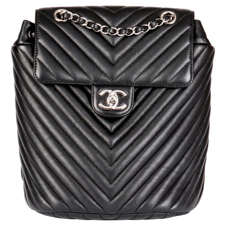 The Chanel Lambskin Chevron Quilted Small Urban Spirit Backpack