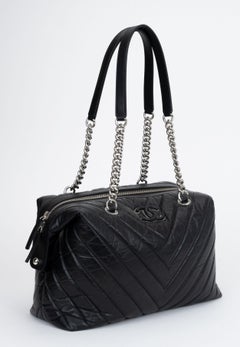 Chanel Black Chevron Shoulder Bag