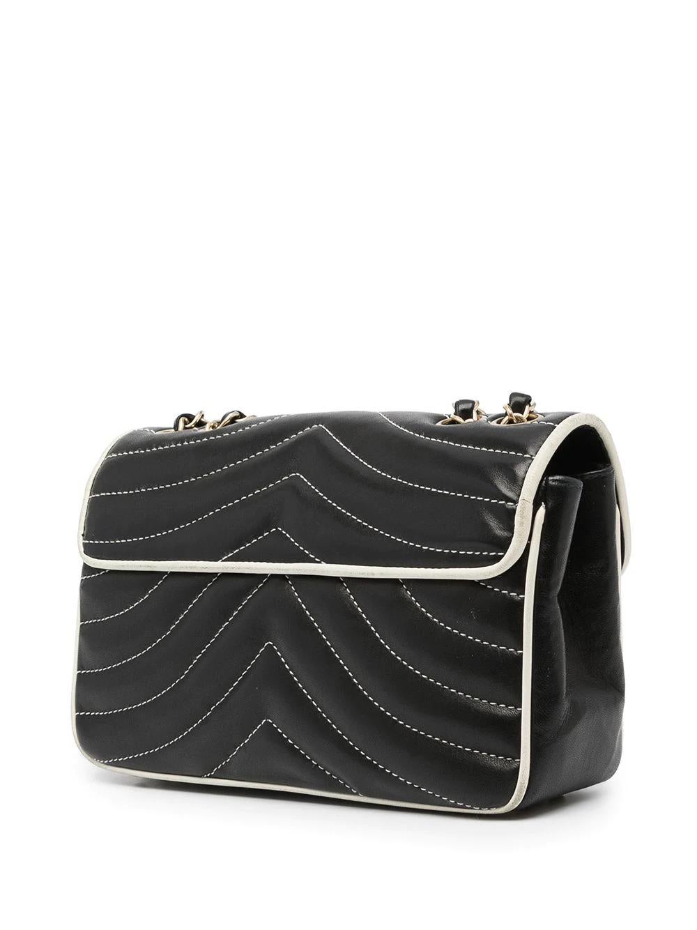 Women's Chanel Black Chevron Single Flap Bag 2014