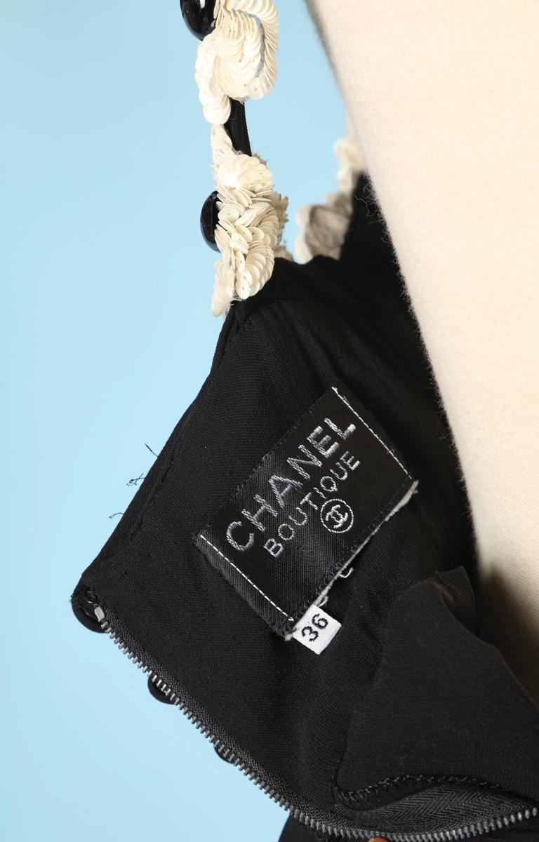 Chanel black chiffon dress In Excellent Condition For Sale In Saint-Ouen-Sur-Seine, FR
