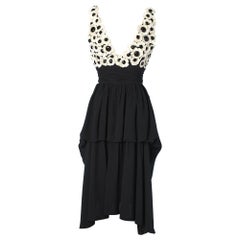 Retro Chanel black chiffon dress