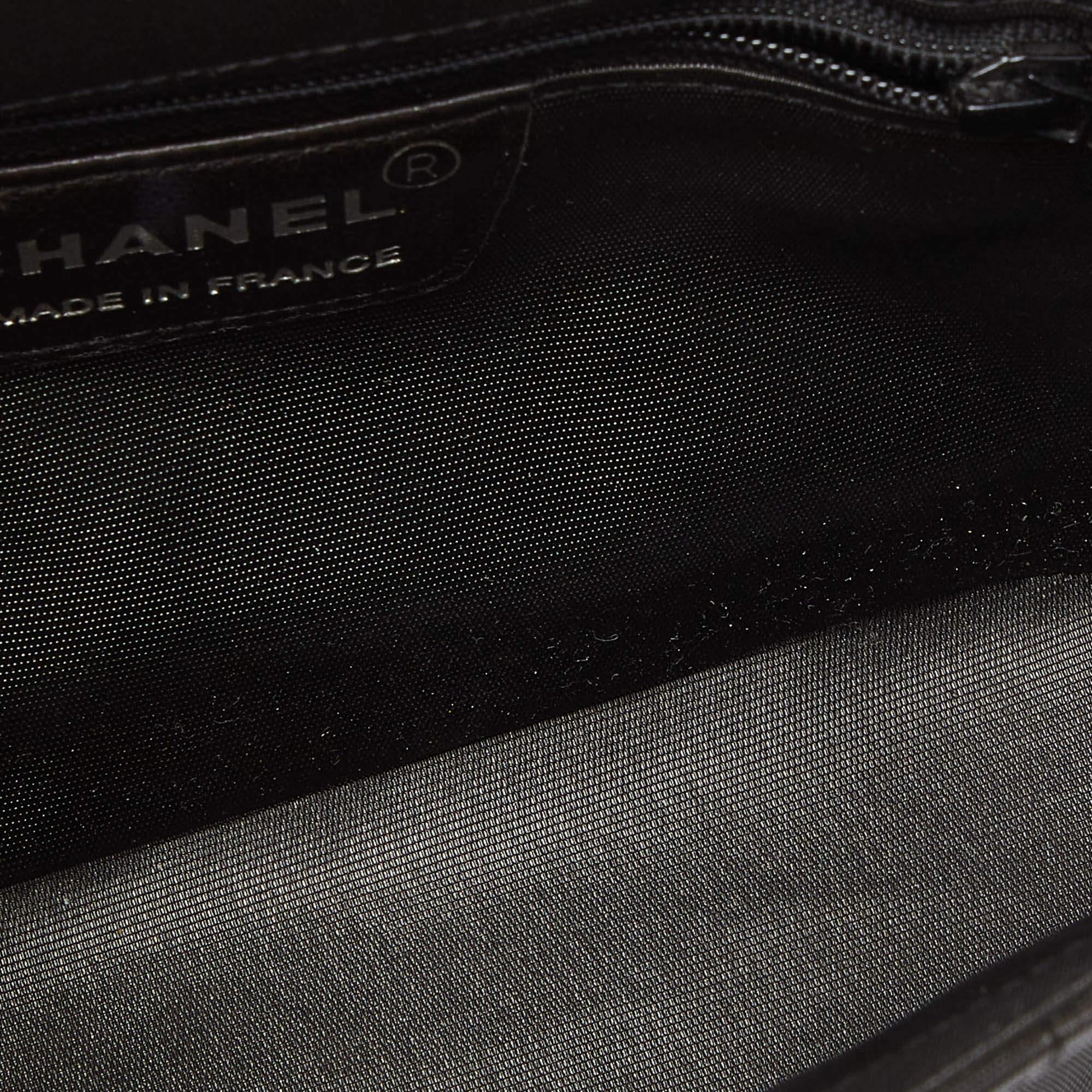 Women's Chanel Black Choco Bar Canvas Mini Vintage Bag For Sale