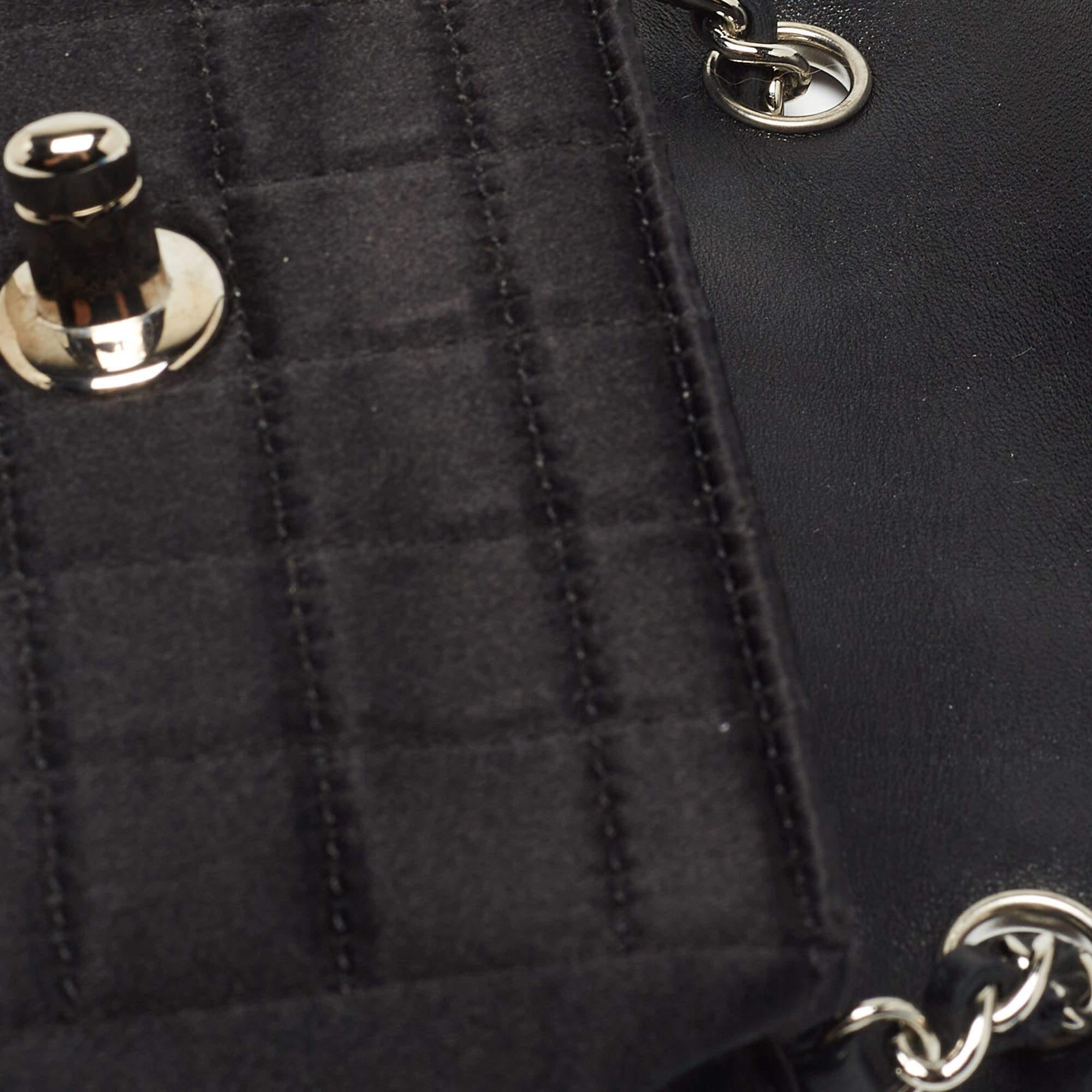 Chanel Black Choco Quilted Satin Extra Mini Lipstick Charm Bag 8