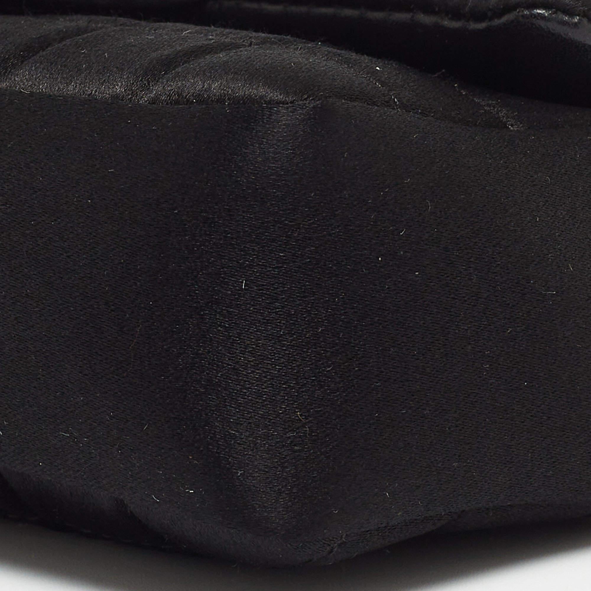 Chanel Black Choco Quilted Satin Extra Mini Lipstick Charm Bag 1