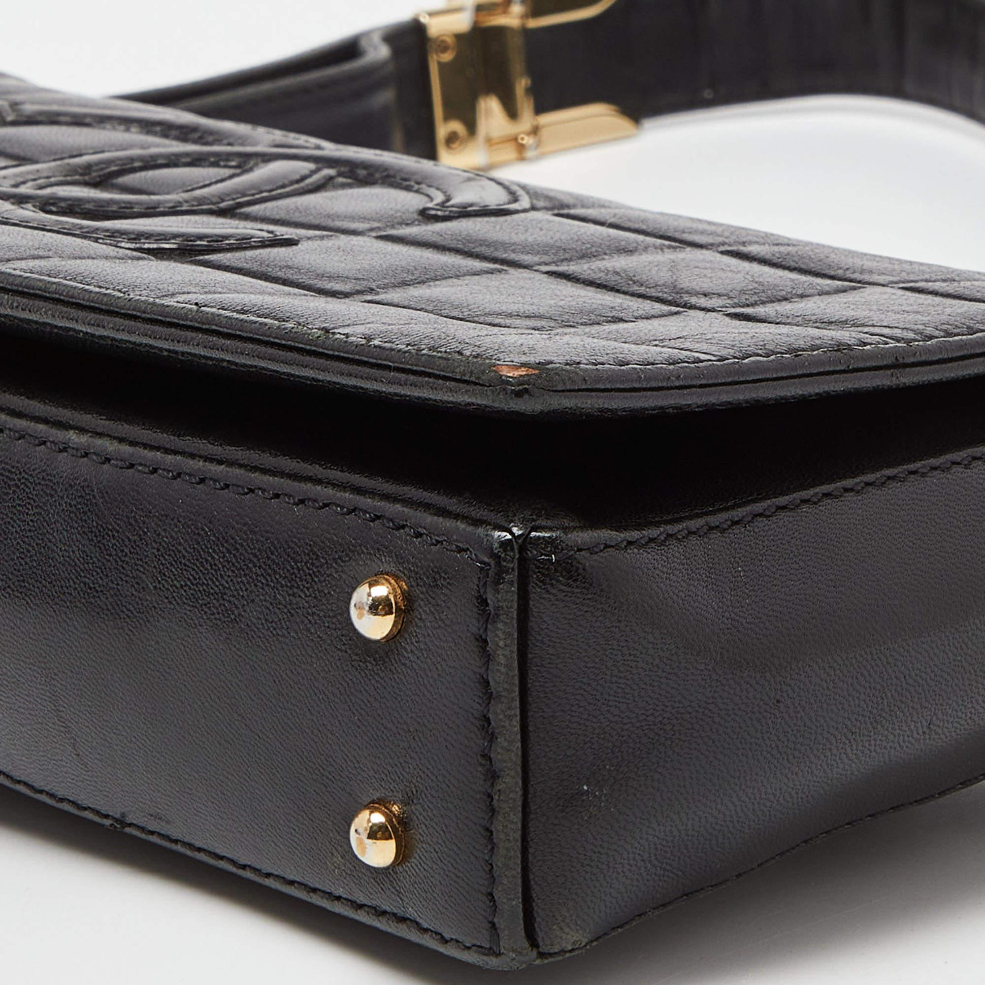 Chanel Black Chocolate Bar Leather Vintage Flap Bag For Sale 1