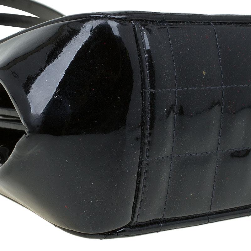 Chanel Black Chocolate Bar Patent Leather Kisslock Shoulder Bag 6