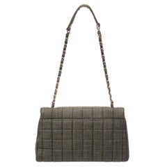 Chanel Schwarz Schokolade Bar Gesteppte Denim CC Klappe Kette Tasche