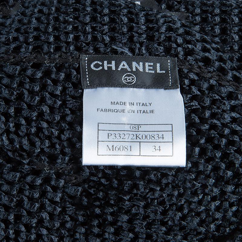 Chanel Black Chunky Loose Knit Long Sleeve Dress S 6