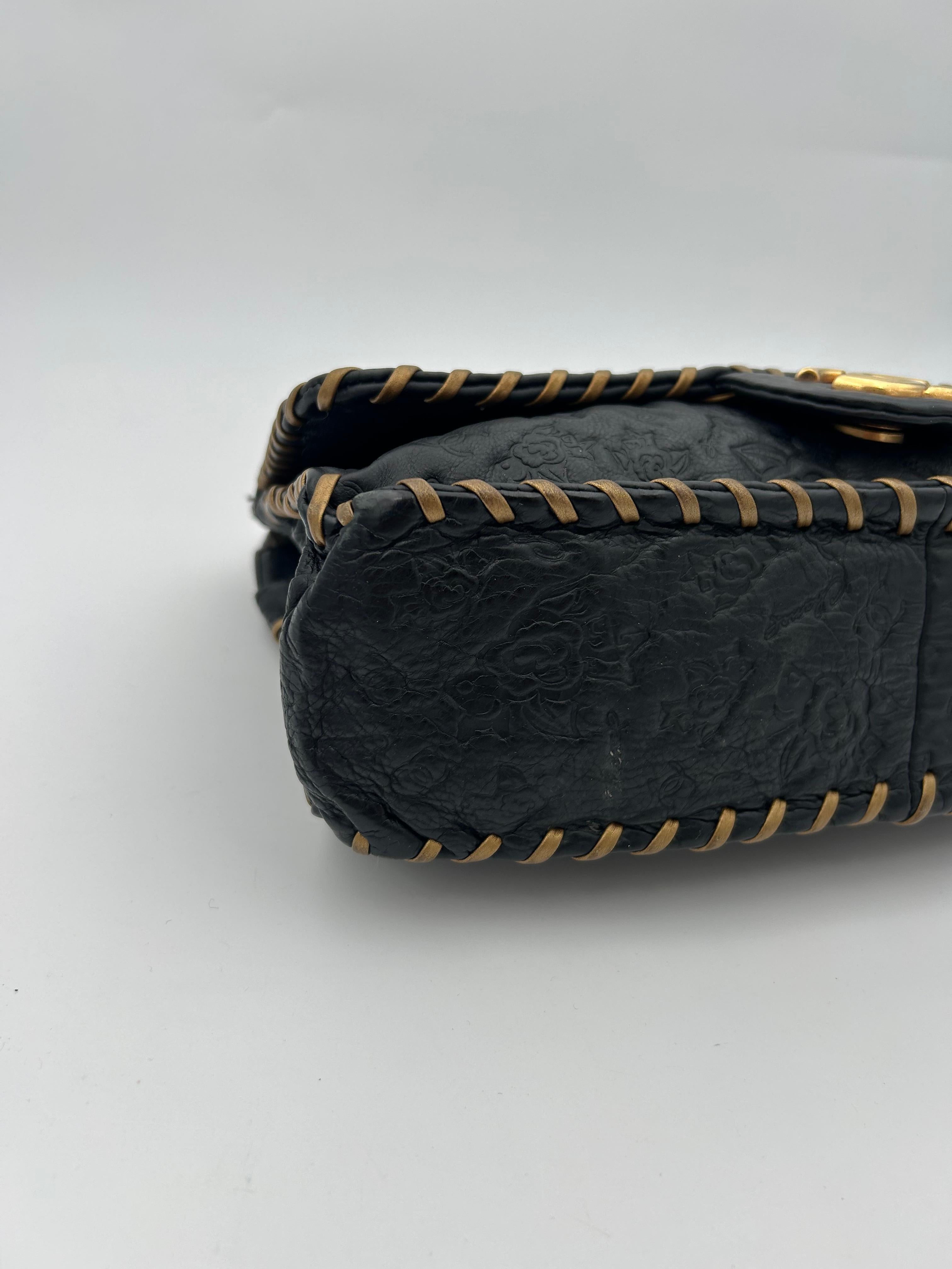 Chanel Black Classic Bag Camellia Blizzard 2010-2011 For Sale 6