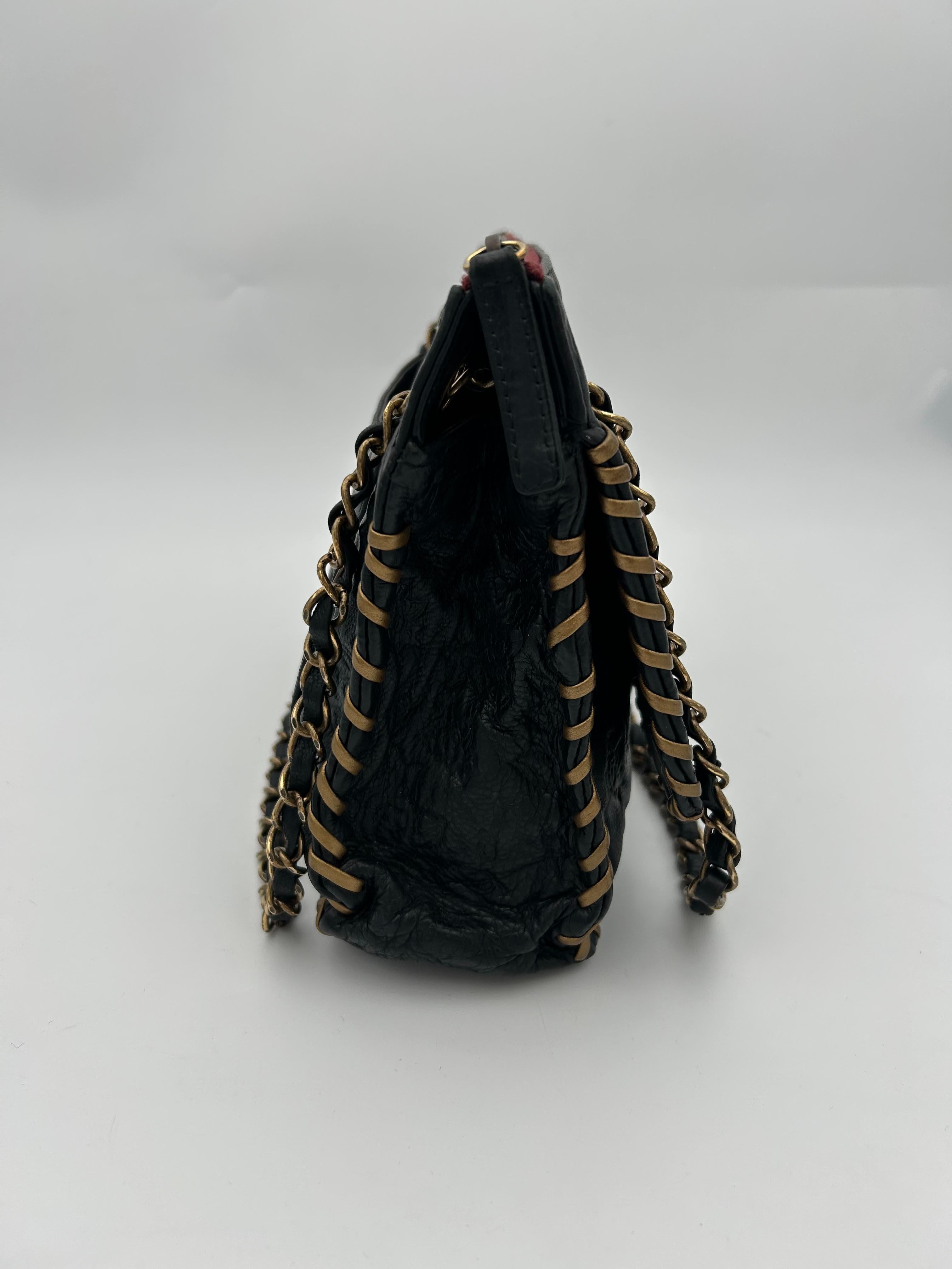 Chanel Black Classic Bag Camellia Blizzard 2010-2011 For Sale 4
