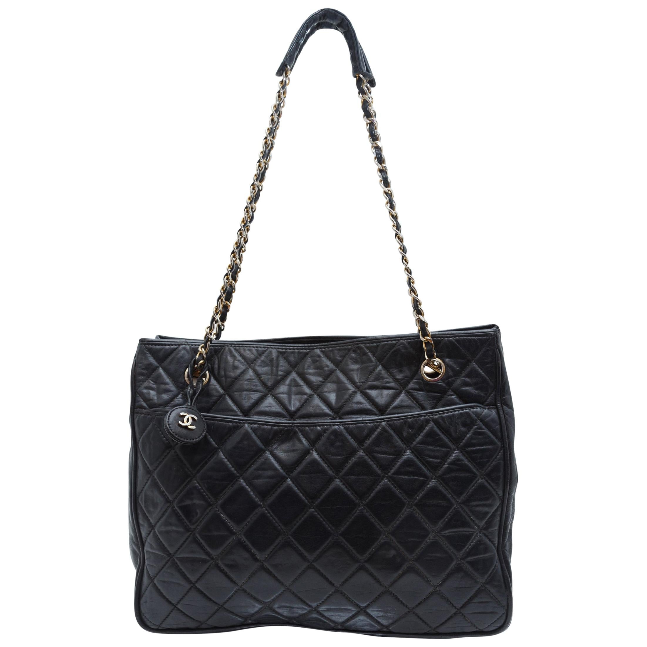 Chanel Black Classic Quilted Tote Bag