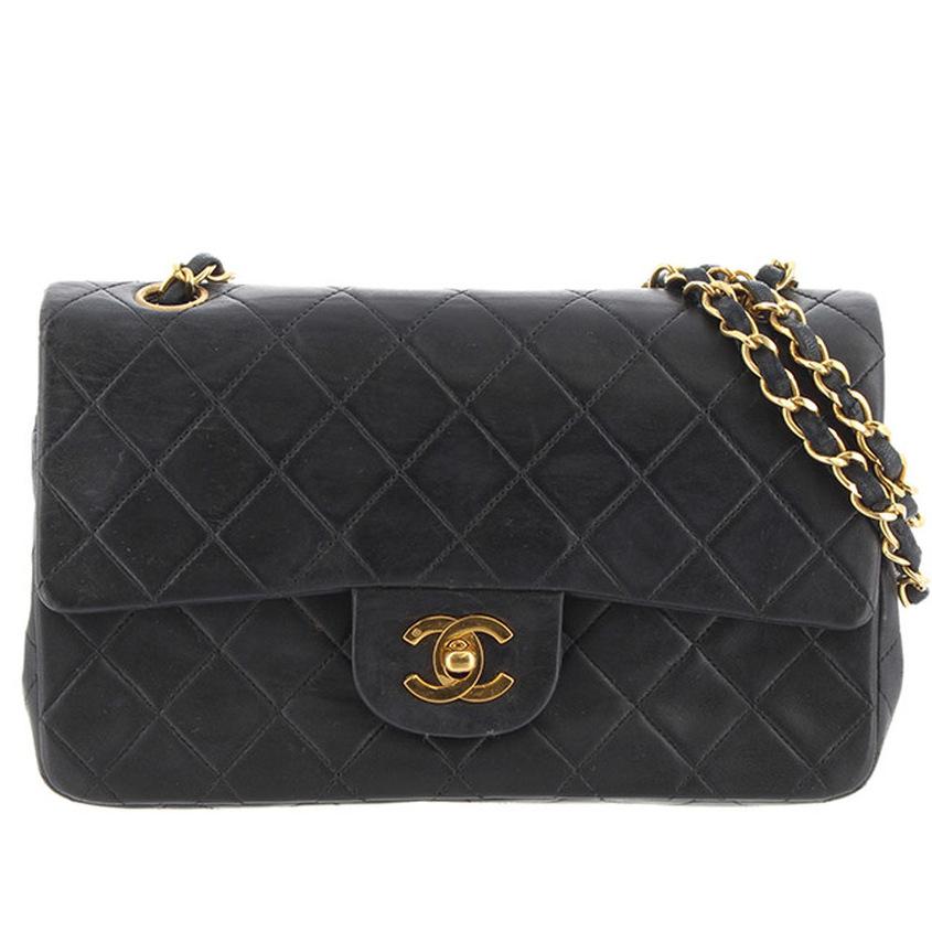 Chanel Black Classic Small Double Flap Bag For Sale
