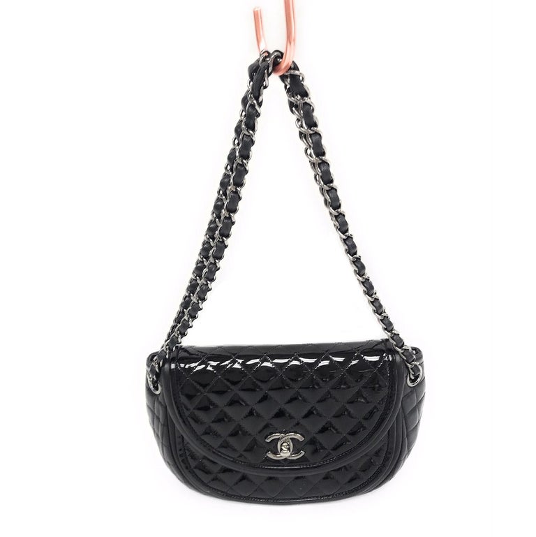 Chanel Black Classic Twist Crescent Flap Bag at 1stDibs