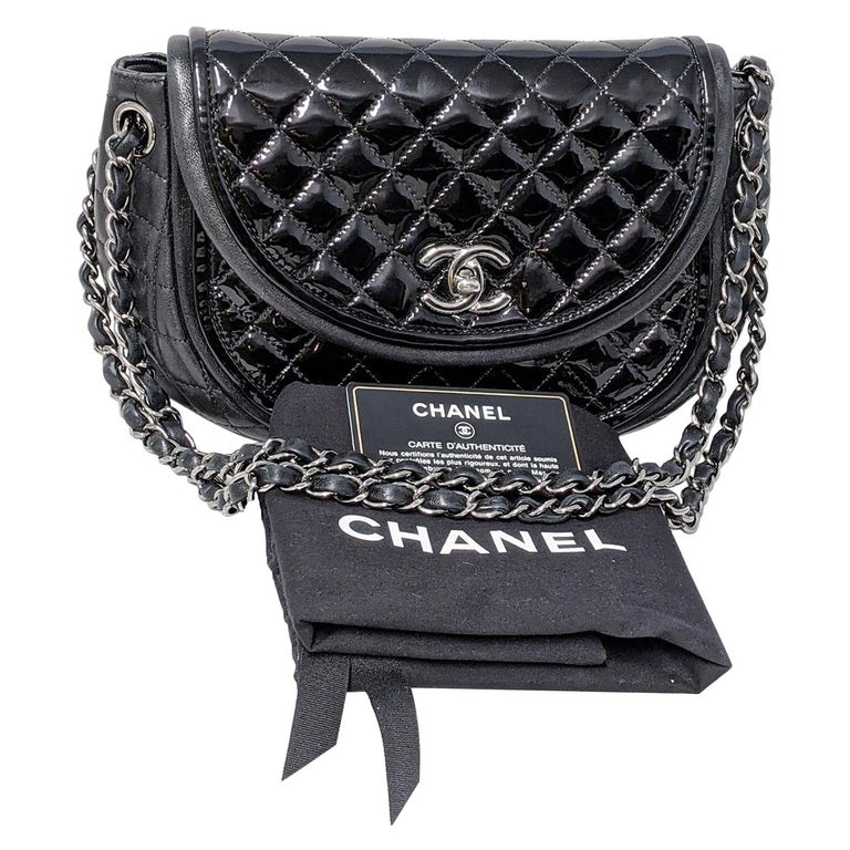Chanel Black Classic Twist Crescent Flap Bag at 1stDibs | chanel twist bag